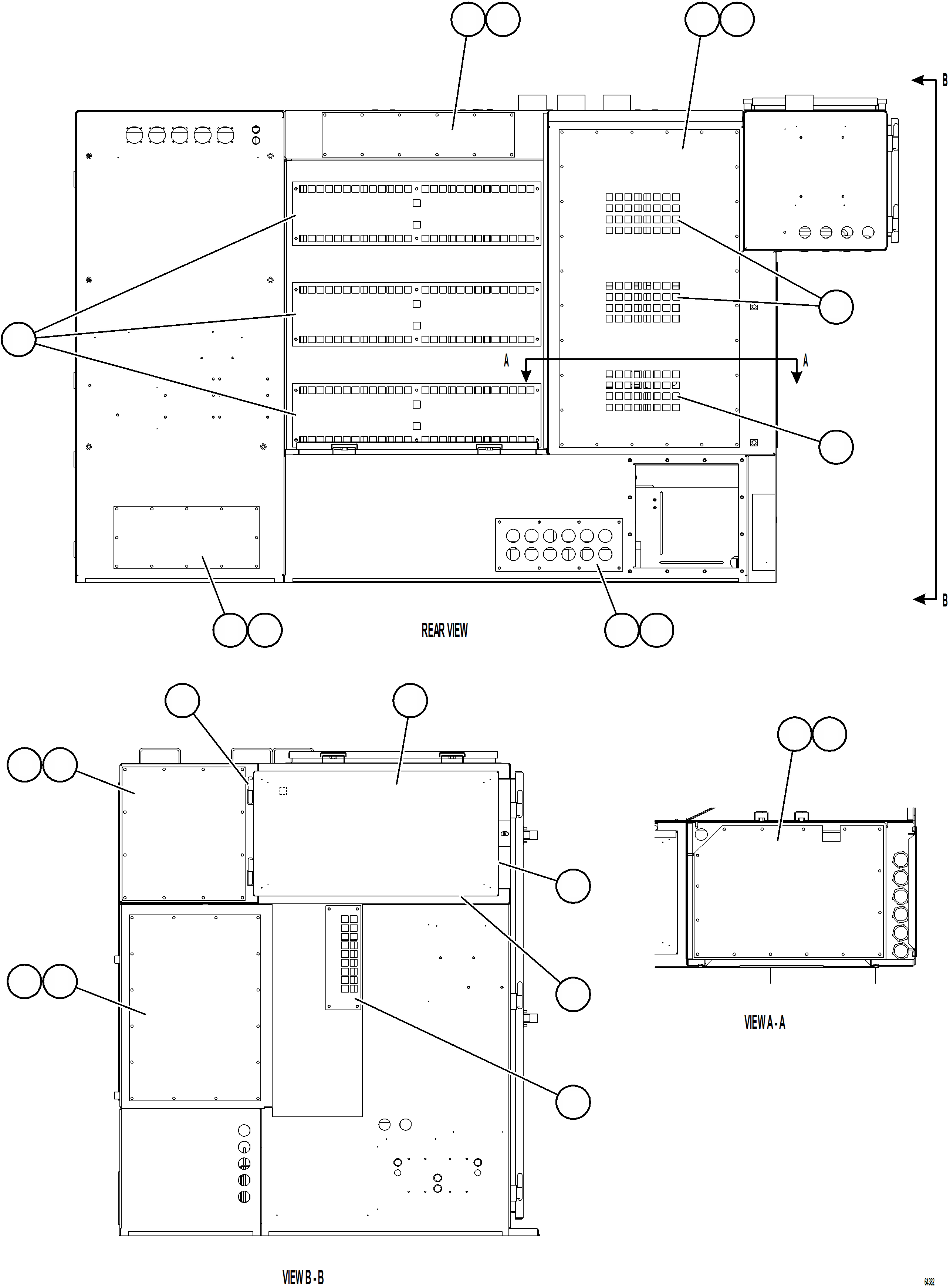 Komatsu parts book diagram for AFE73-T 980E-4 S/N A40160 - A40162  BUENAVISTA: CONTROL CABINET - DOORS & COVERS    2/2