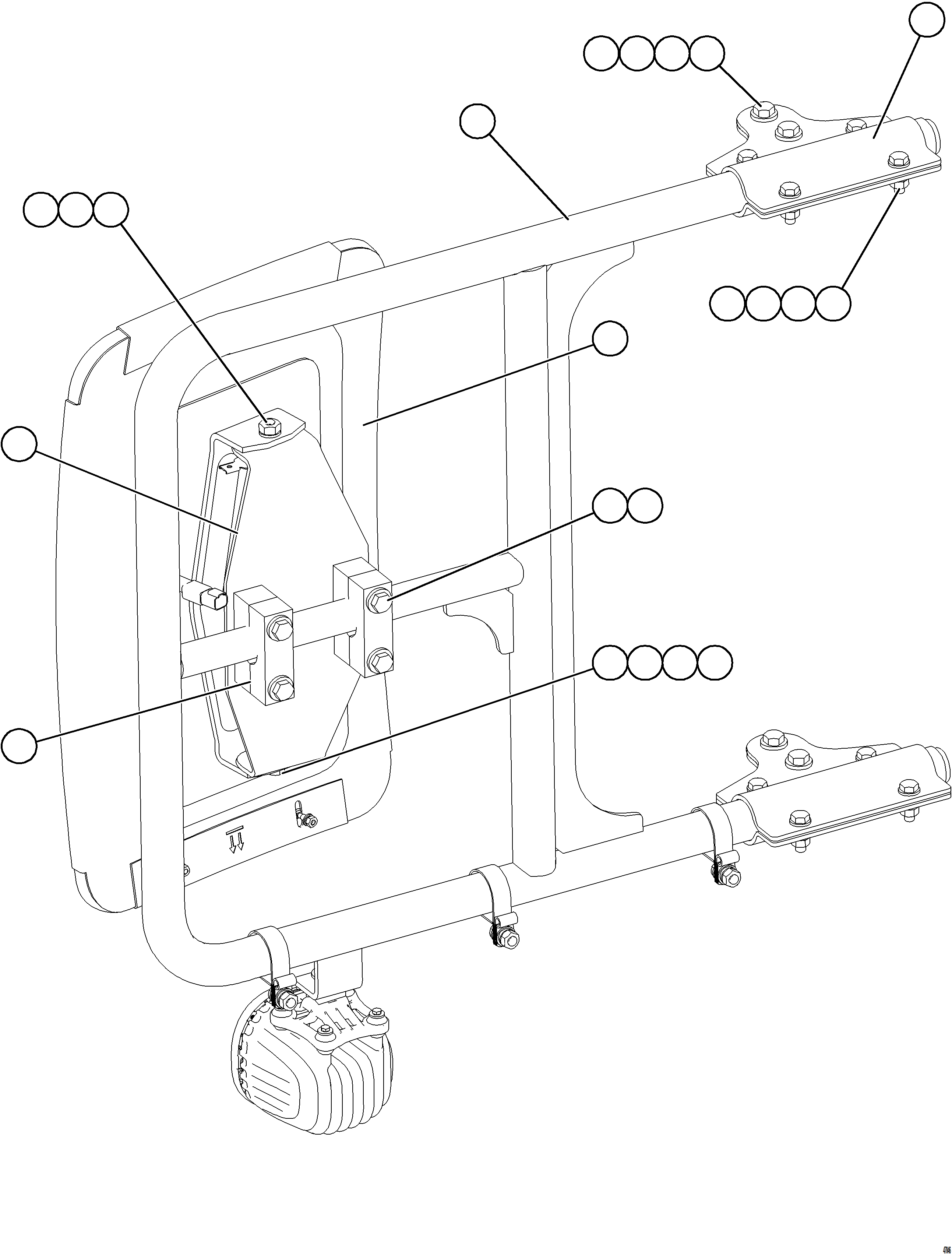 Komatsu parts book diagram for AFE73-V 980E-4 S/N A40166 - A40172  BUENAVISTA: RH MIRROR INSTALLATION