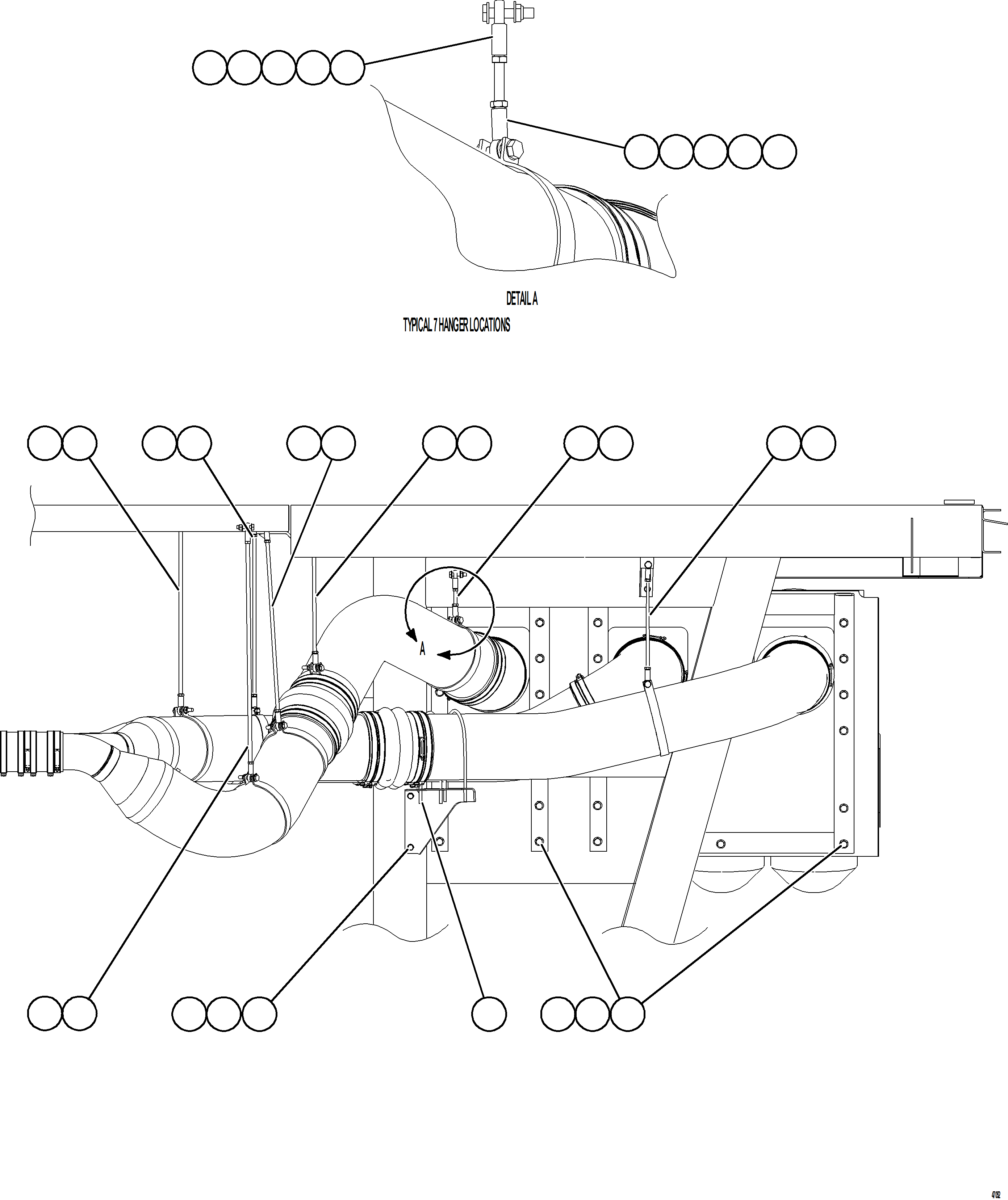 Komatsu parts book diagram for AFE73-V 980E-4 S/N A40166 - A40172  BUENAVISTA: AIR CLEANER INSTALLATION - RIGHT