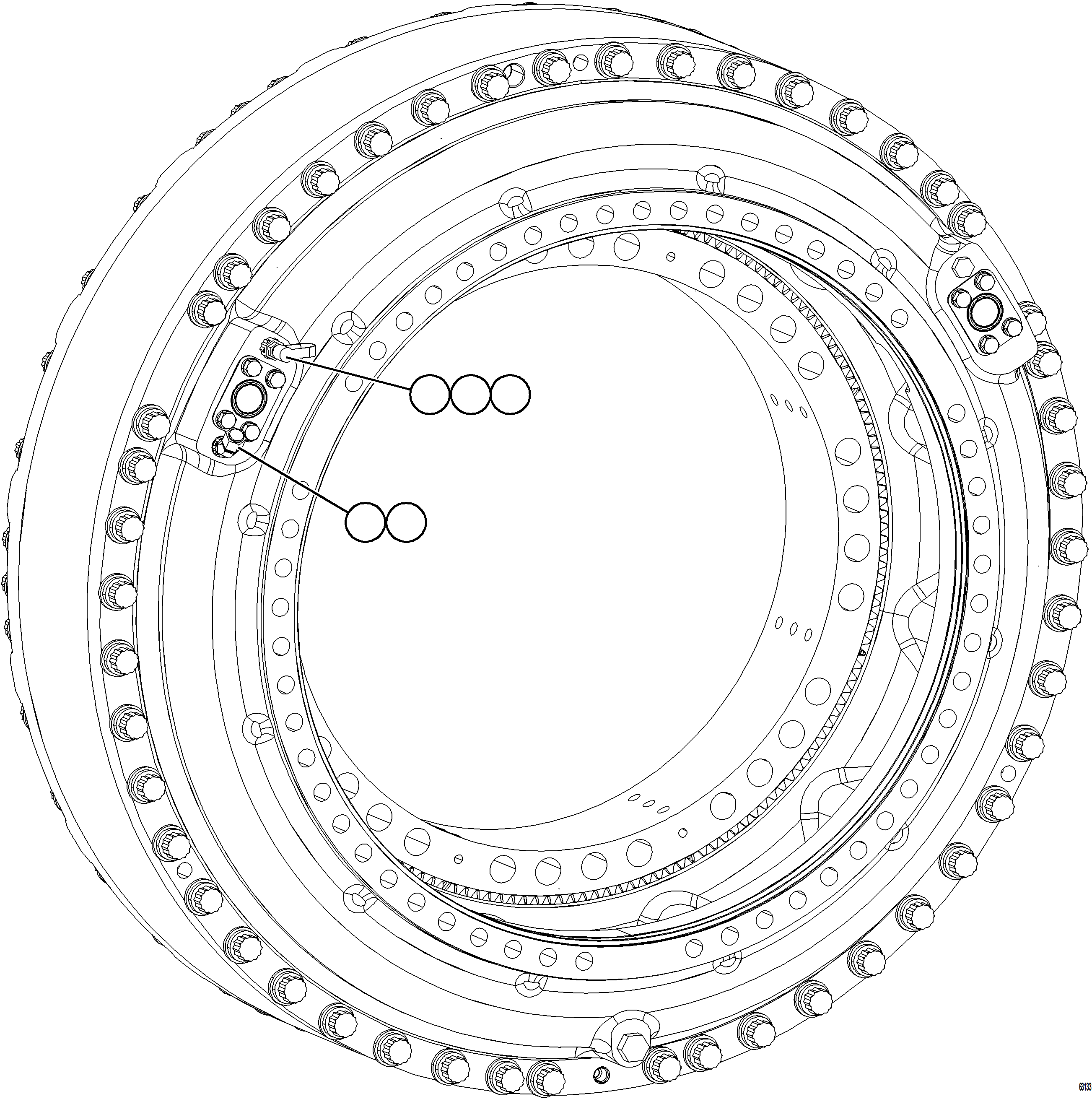 Komatsu parts book diagram for AFE73-V 980E-4 S/N A40166 - A40172  BUENAVISTA: FRONT BRAKE PORTS