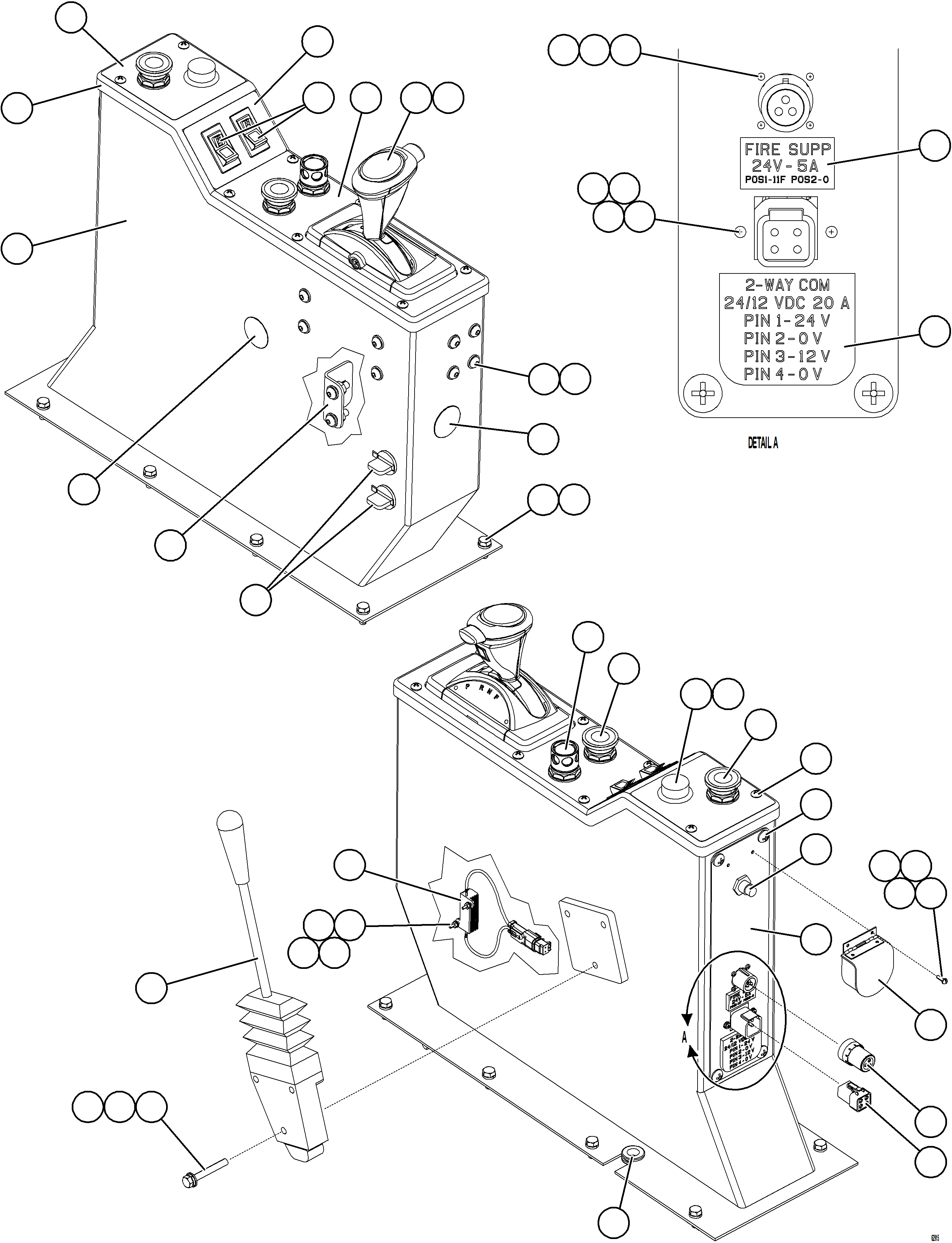 Komatsu parts book diagram for AFE73-V 980E-4 S/N A40166 - A40172  BUENAVISTA: CENTER CONSOLE MODULE