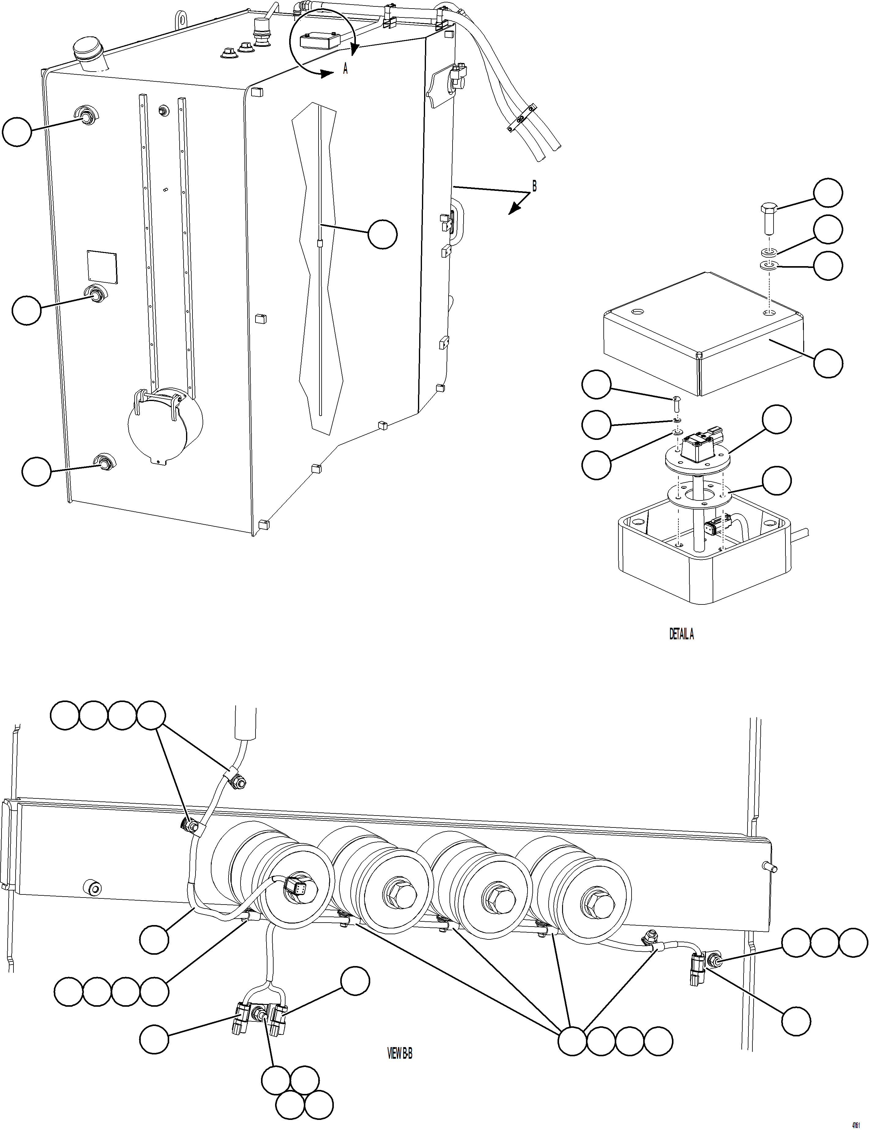 Komatsu parts book diagram for AFE73-V 980E-4 S/N A40166 - A40172  BUENAVISTA: FUEL TANK GAUGES & WIRING