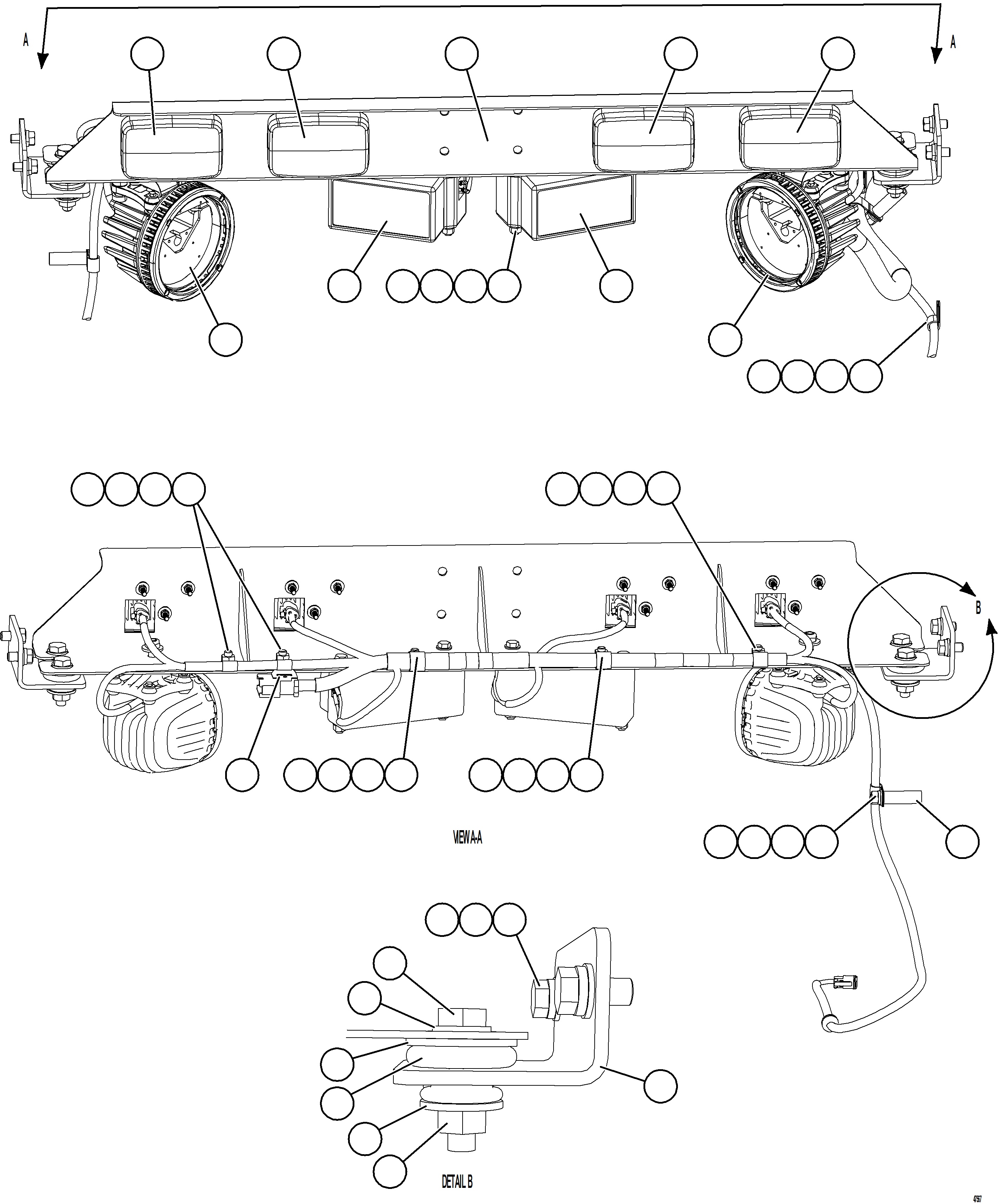 Komatsu parts book diagram for AFE73-V 980E-4 S/N A40166 - A40172  BUENAVISTA: REAR LIGHTS & BACKUP HORN