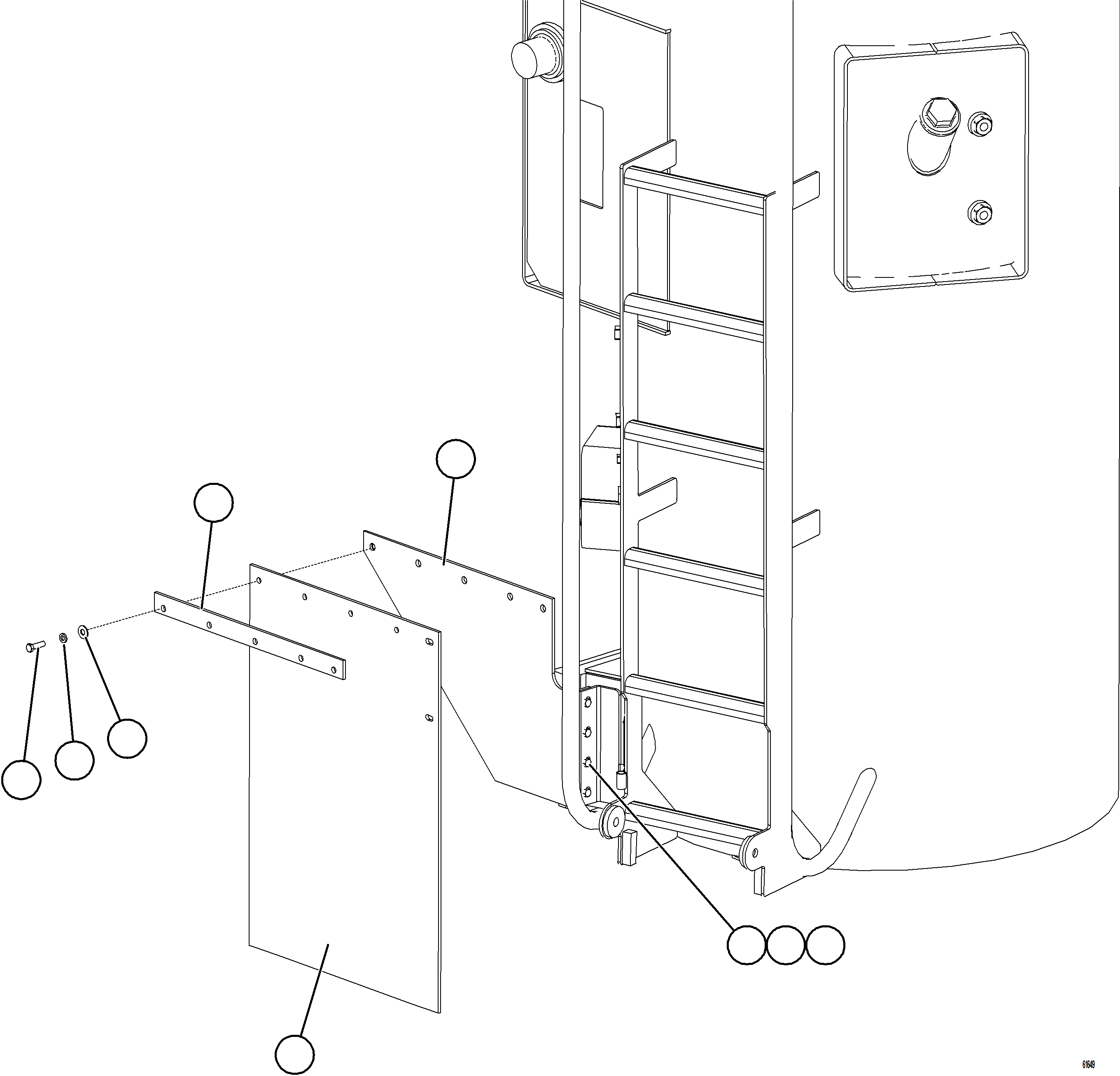Komatsu parts book diagram for AFE73-V 980E-4 S/N A40166 - A40172  BUENAVISTA: HYDRAULIC TANK MUD FLAPS    1/2