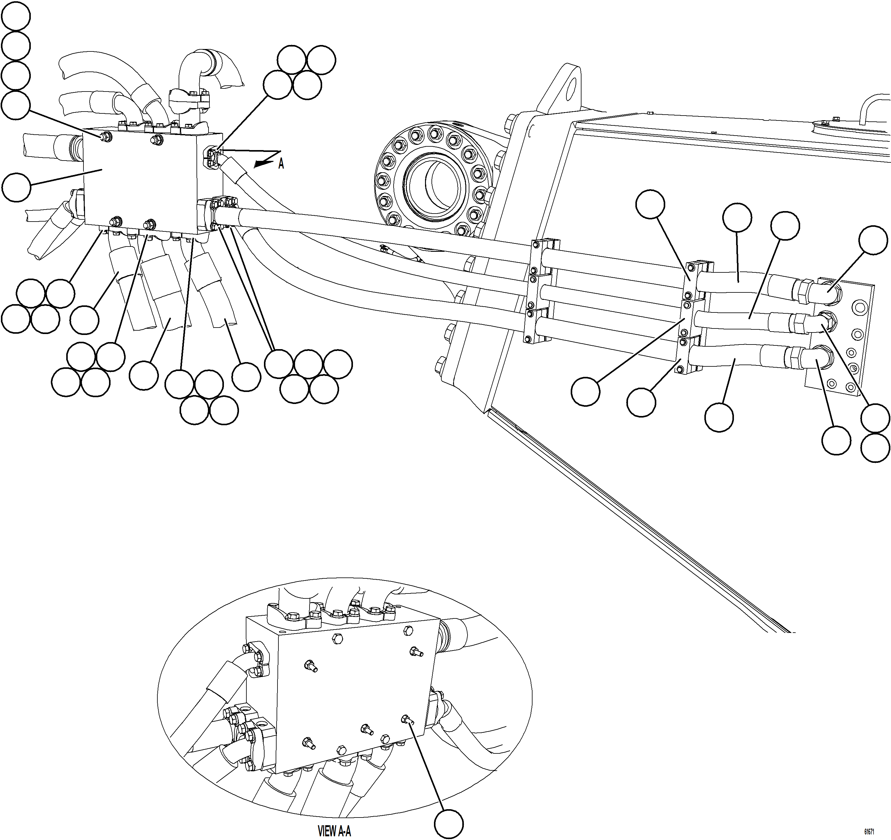 Komatsu parts book diagram for AFE73-V 980E-4 S/N A40166 - A40172  BUENAVISTA: BRAKE COOLING PIPING    1/3