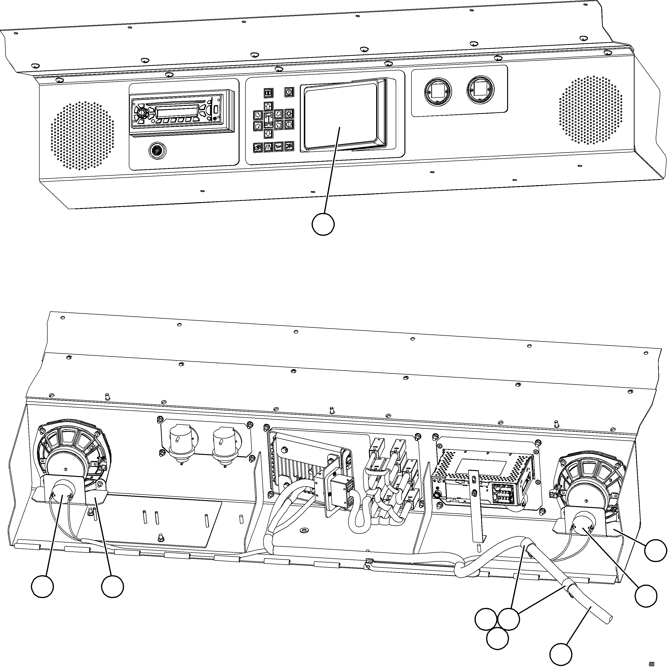 Komatsu parts book diagram for AFE73-V 980E-4 S/N A40166 - A40172  BUENAVISTA: KOMVISION DASH MODULE INSTALLATION