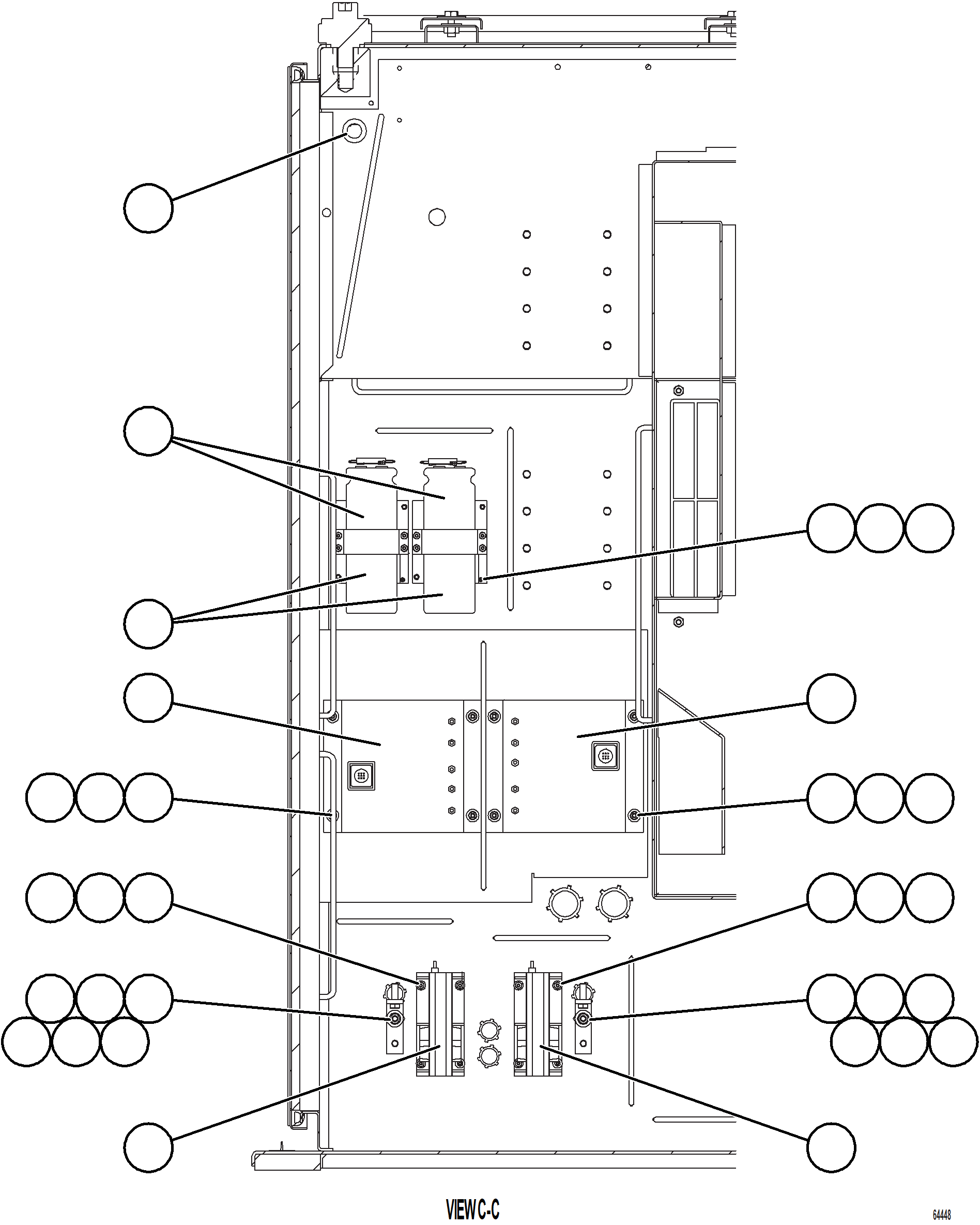Komatsu parts book diagram for AFE73-V 980E-4 S/N A40166 - A40172  BUENAVISTA: CONTROL CABINET - HIGH VOLTAGE  3/6   58B-43-00700