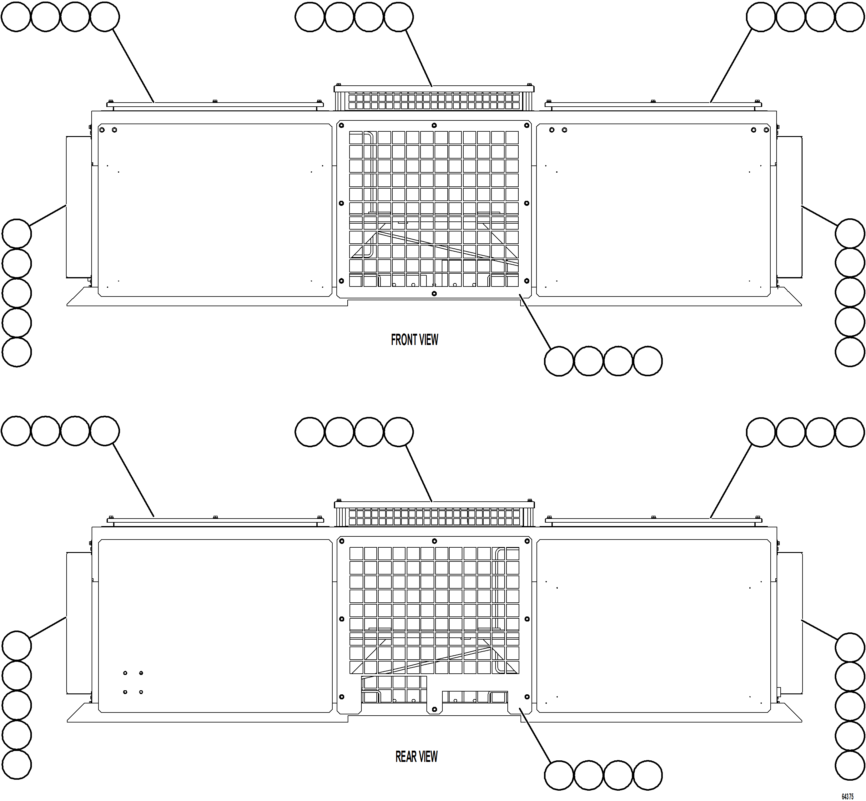 Komatsu parts book diagram for AFE73-V 980E-4 S/N A40166 - A40172  BUENAVISTA: RETARDING GRID ASSEMBLY    58B-06-00204    3/3