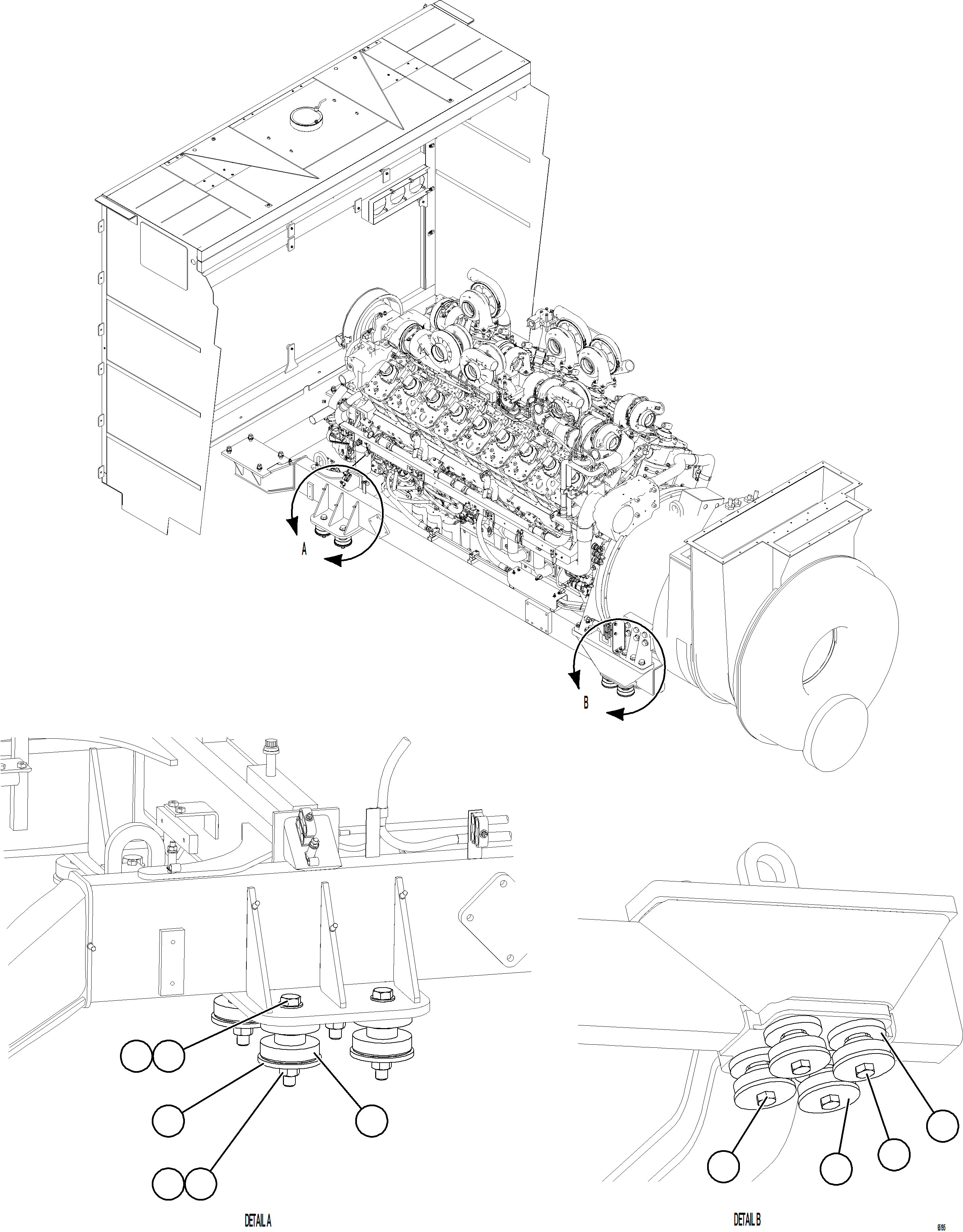 Dump Trucks Komatsu / AFE NEW / AFE75-AL 980E-5 S/N A50141  ESPERANZA SUR(afe75-al) / ENGINE AND SUB-FRAME MOUNTS(B-026 : 65195)