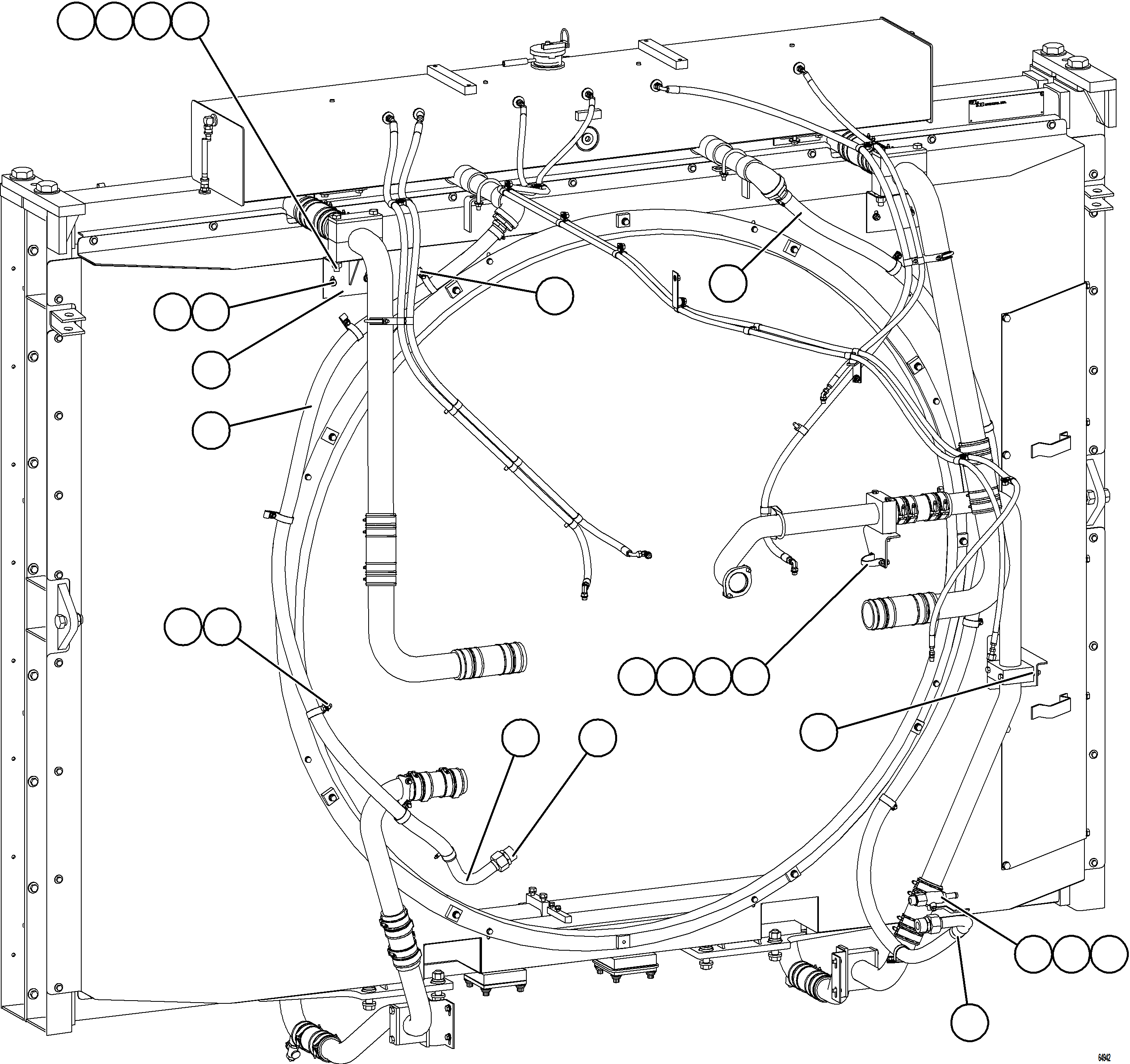Komatsu parts book diagram for AFE75-AM 980E-5 S/N A50142 - A50143  SPENCE: RADIATOR PIPING    1/5