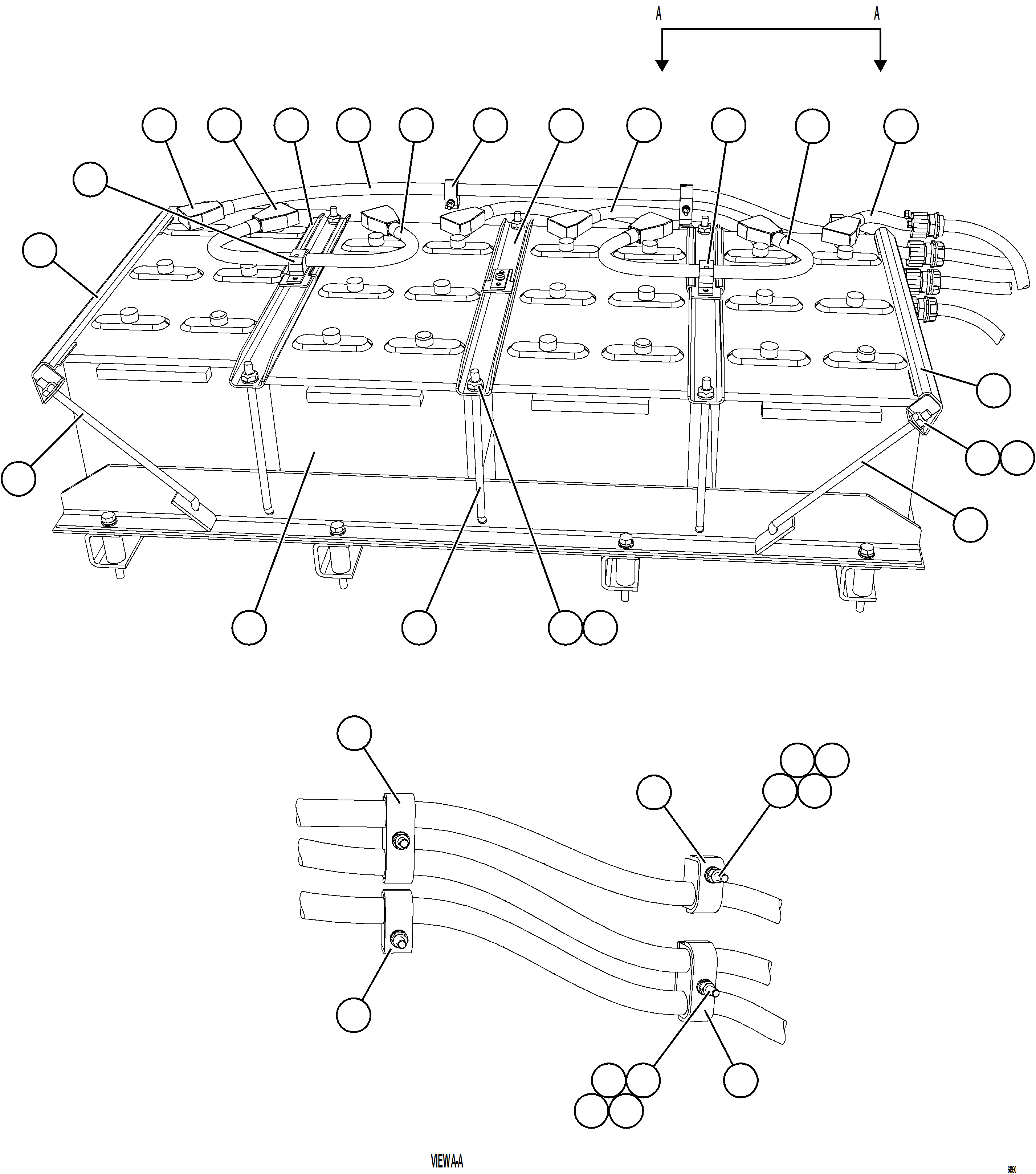 Komatsu parts book diagram for AFE75-AM 980E-5 S/N A50142 - A50143  SPENCE: BATTERY BOX ASSEMBLY    4/7    58F-54-20972