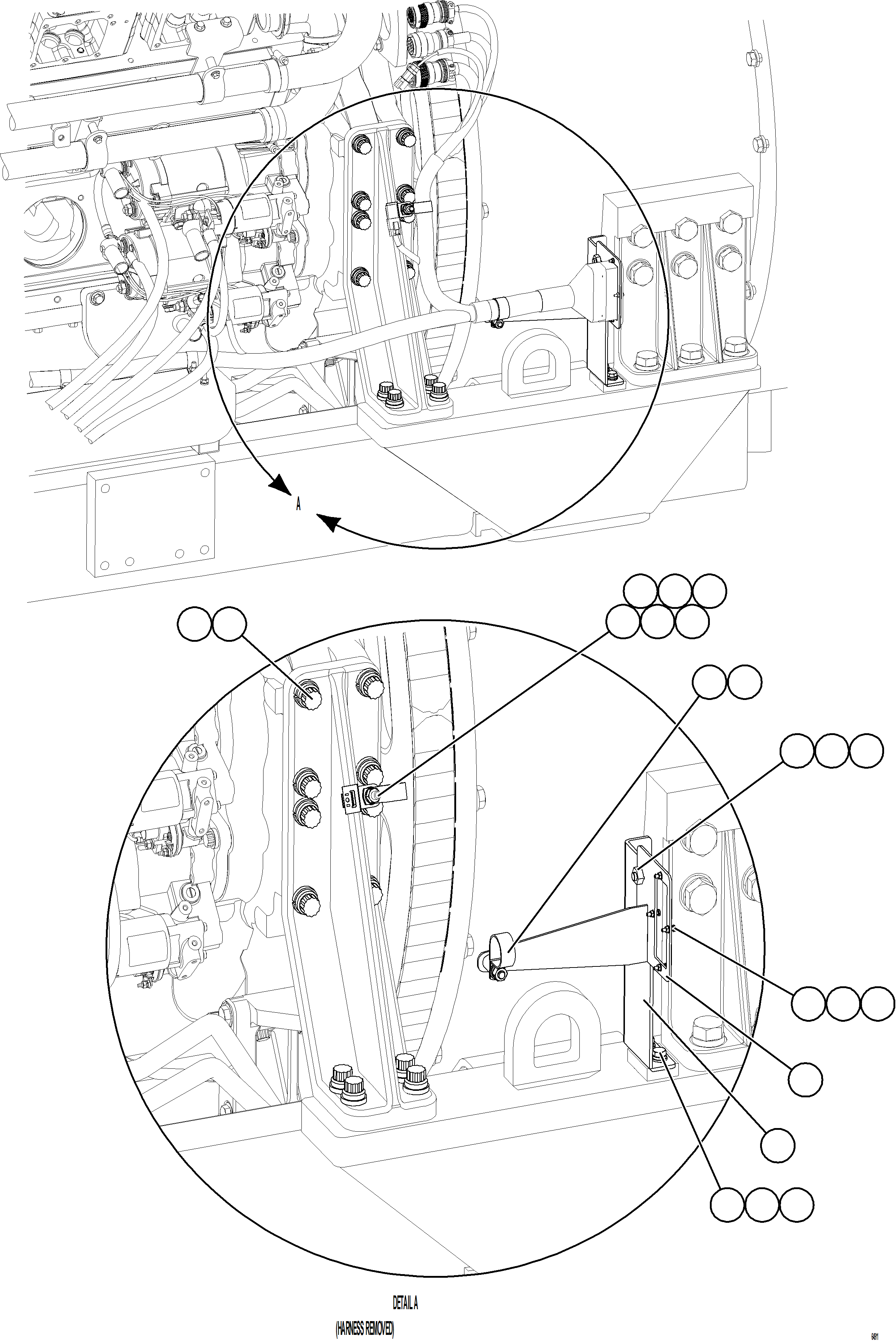 Komatsu parts book diagram for AFE75-AM 980E-5 S/N A50142 - A50143  SPENCE: CRANKING MOTOR WIRING    2/2