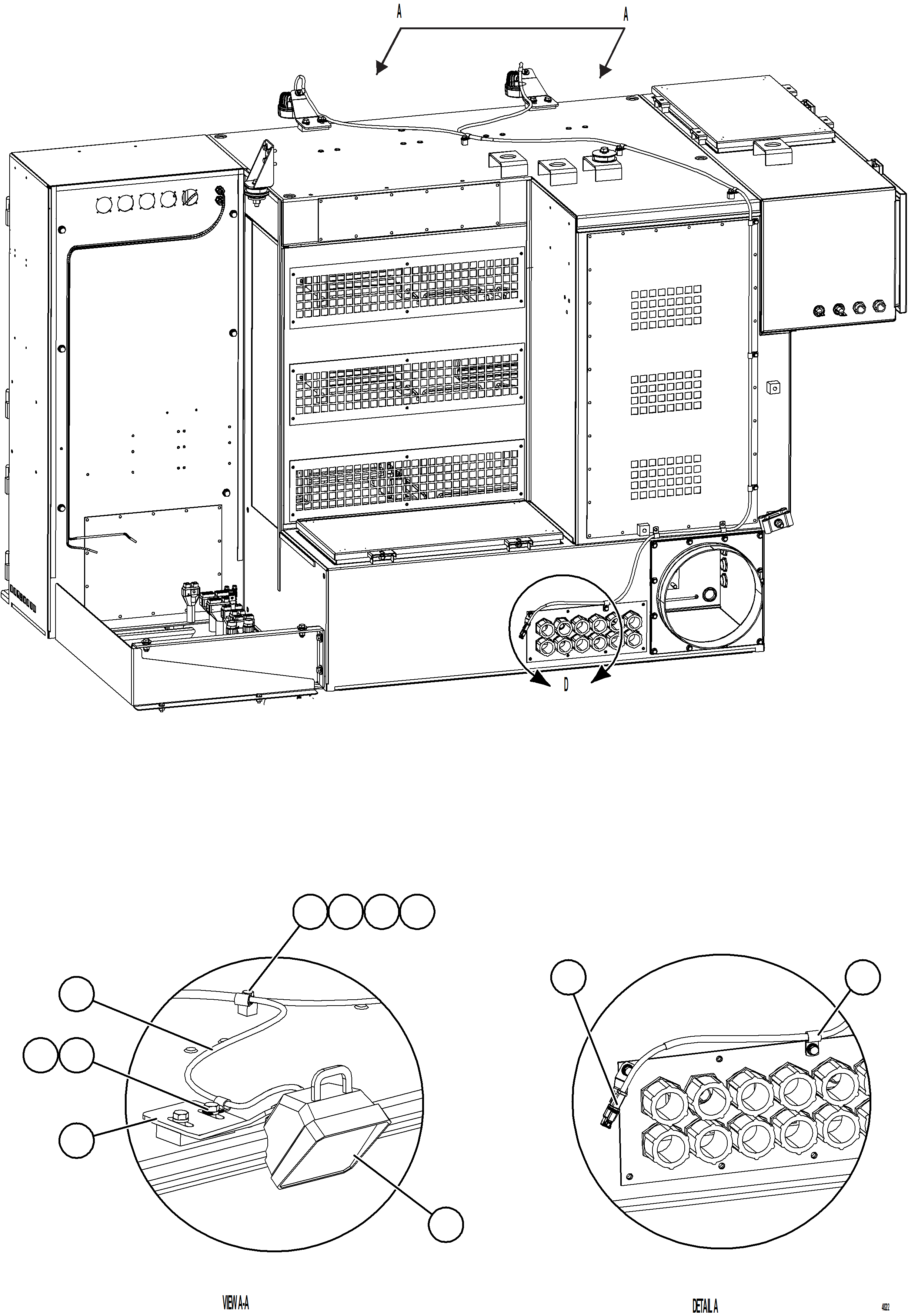 Komatsu parts book diagram for AFE75-AM 980E-5 S/N A50142 - A50143  SPENCE: CONTROL CABINET SERVICE LIGHTS