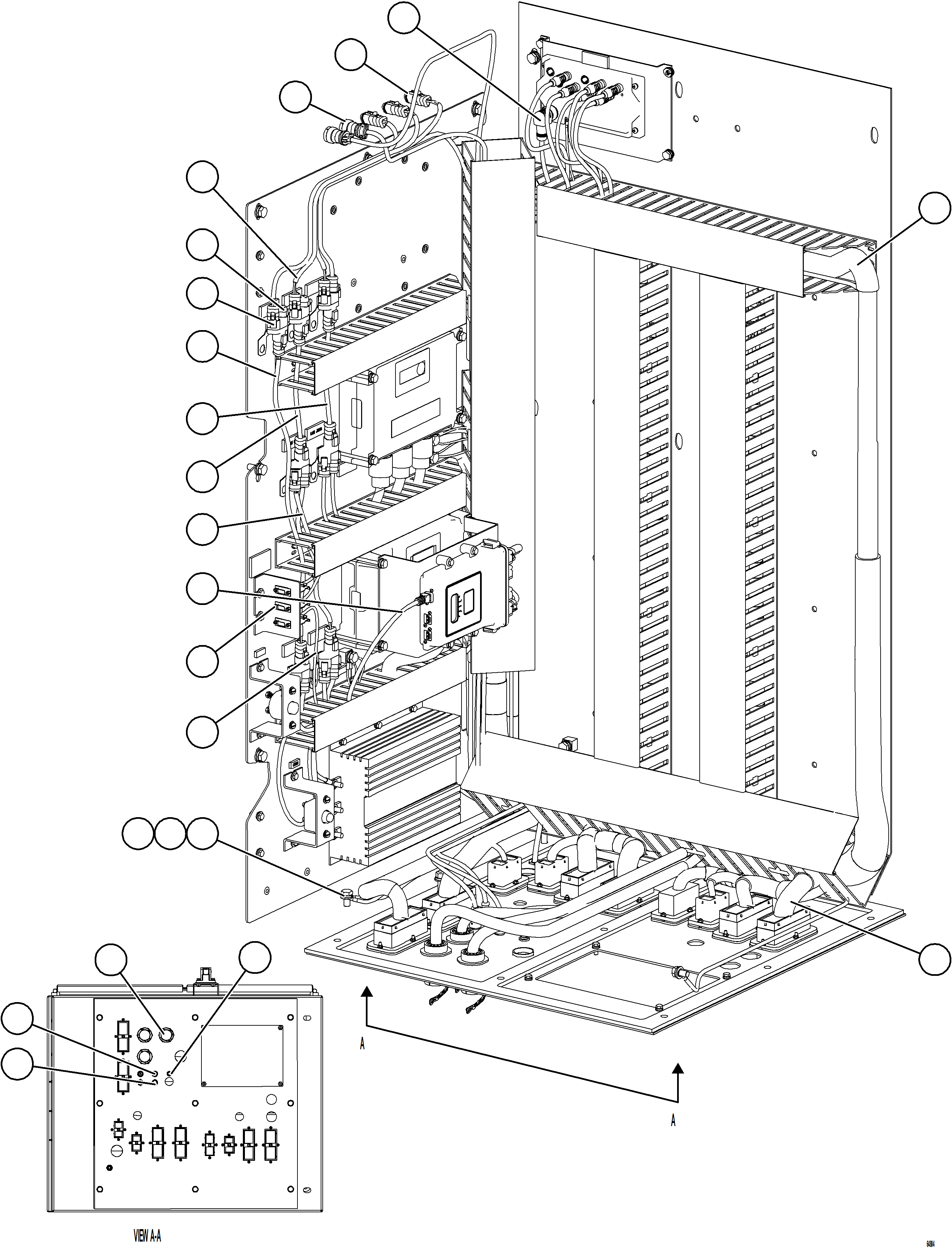 Komatsu parts book diagram for AFE75-AM 980E-5 S/N A50142 - A50143  SPENCE: AUXILIARY CONTROL CABINET INTERNAL WIRING    2/2