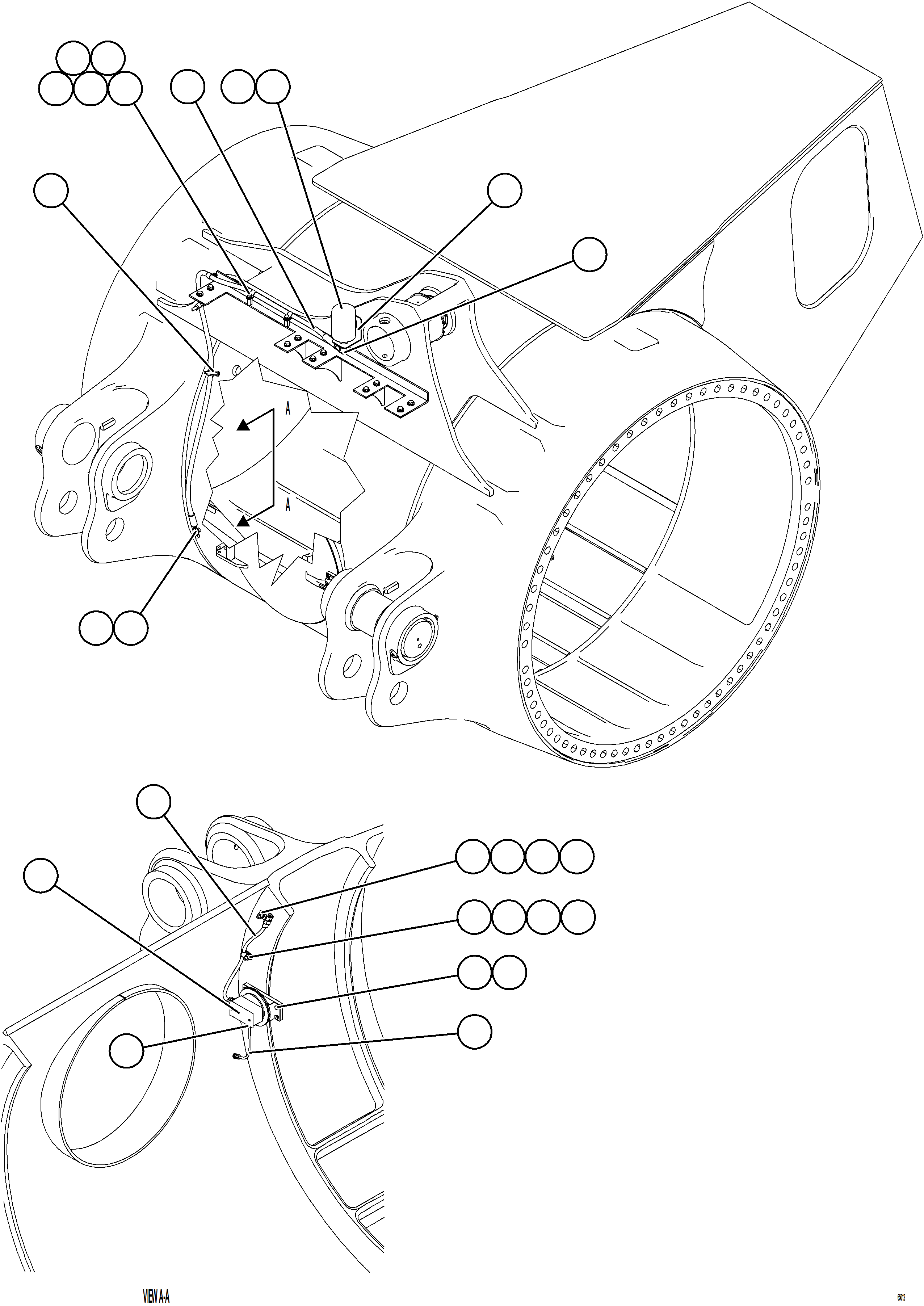 Komatsu parts book diagram for AFE75-AM 980E-5 S/N A50142 - A50143  SPENCE: REAR AXLE BLOWER PRESSURE SWITCH INSTALLATION