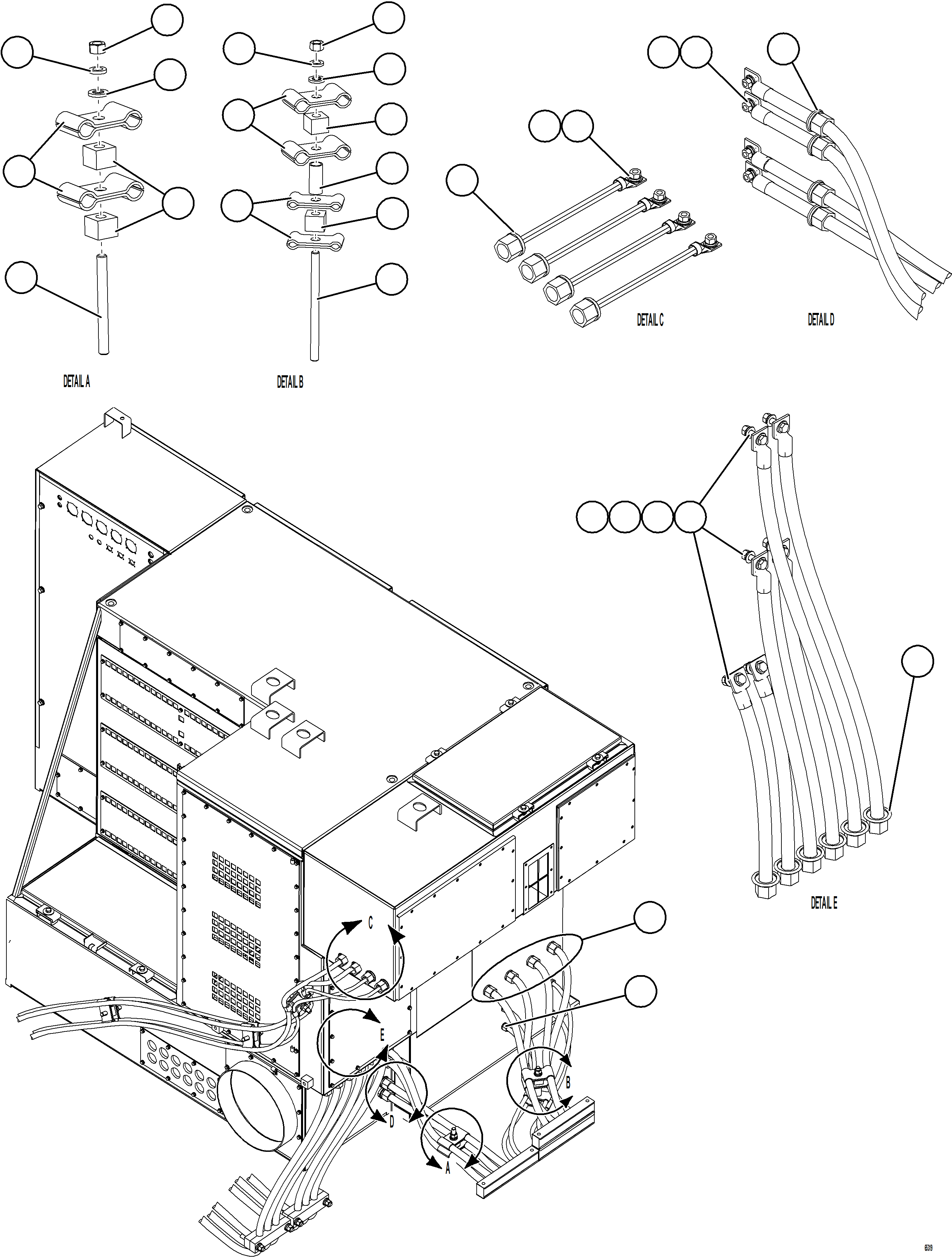 Komatsu parts book diagram for AFE75-AM 980E-5 S/N A50142 - A50143  SPENCE: CONTROL CABINET EXTERNAL WIRING - RETARDING GRID