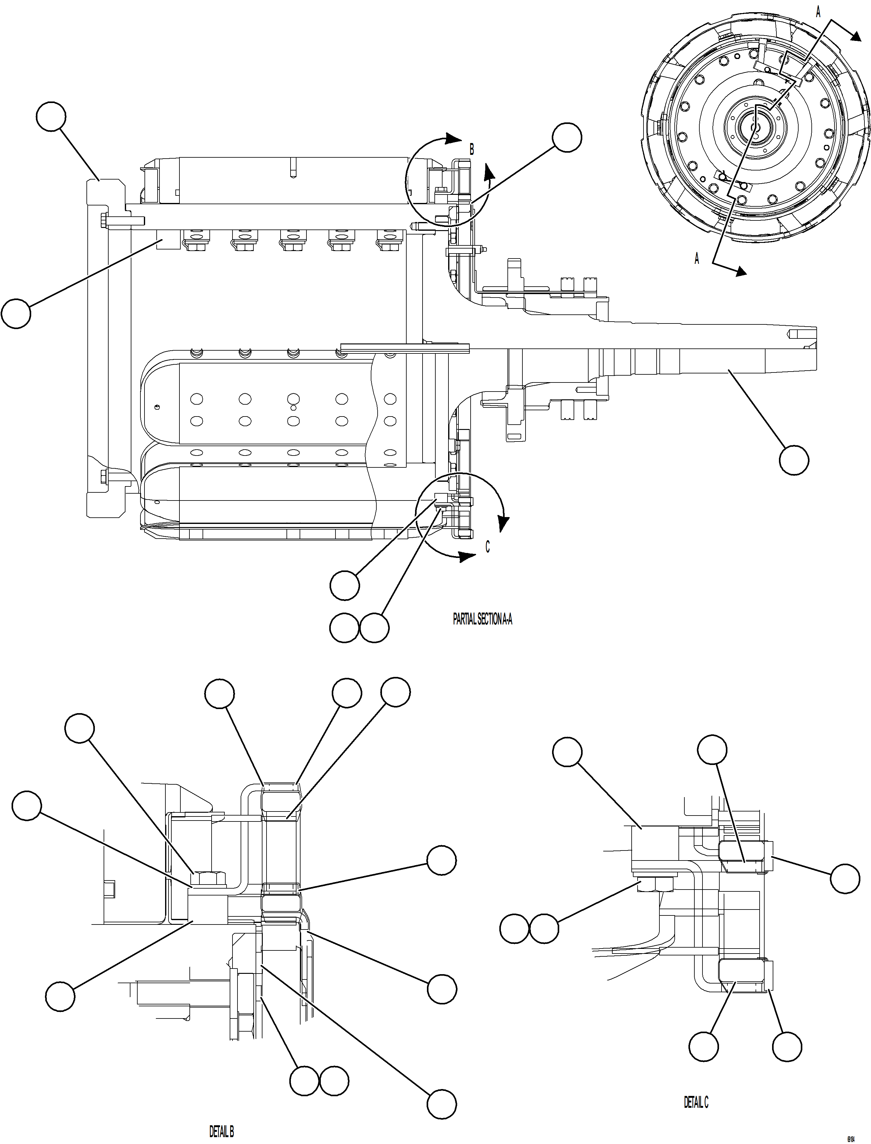 Komatsu parts book diagram for AFE75-AM 980E-5 S/N A50142 - A50143  SPENCE: ALTERNATOR ROTOR ASSEMBLY    2/5    58B-06-07170