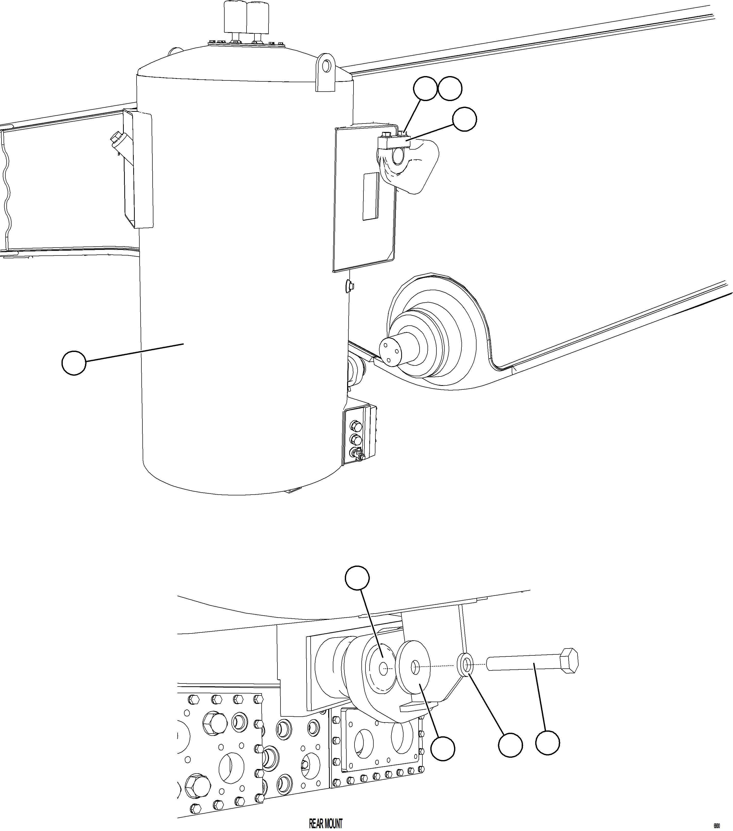 Komatsu parts book diagram for AFE75-AM 980E-5 S/N A50142 - A50143  SPENCE: HYDRAULIC TANK INSTALLATION