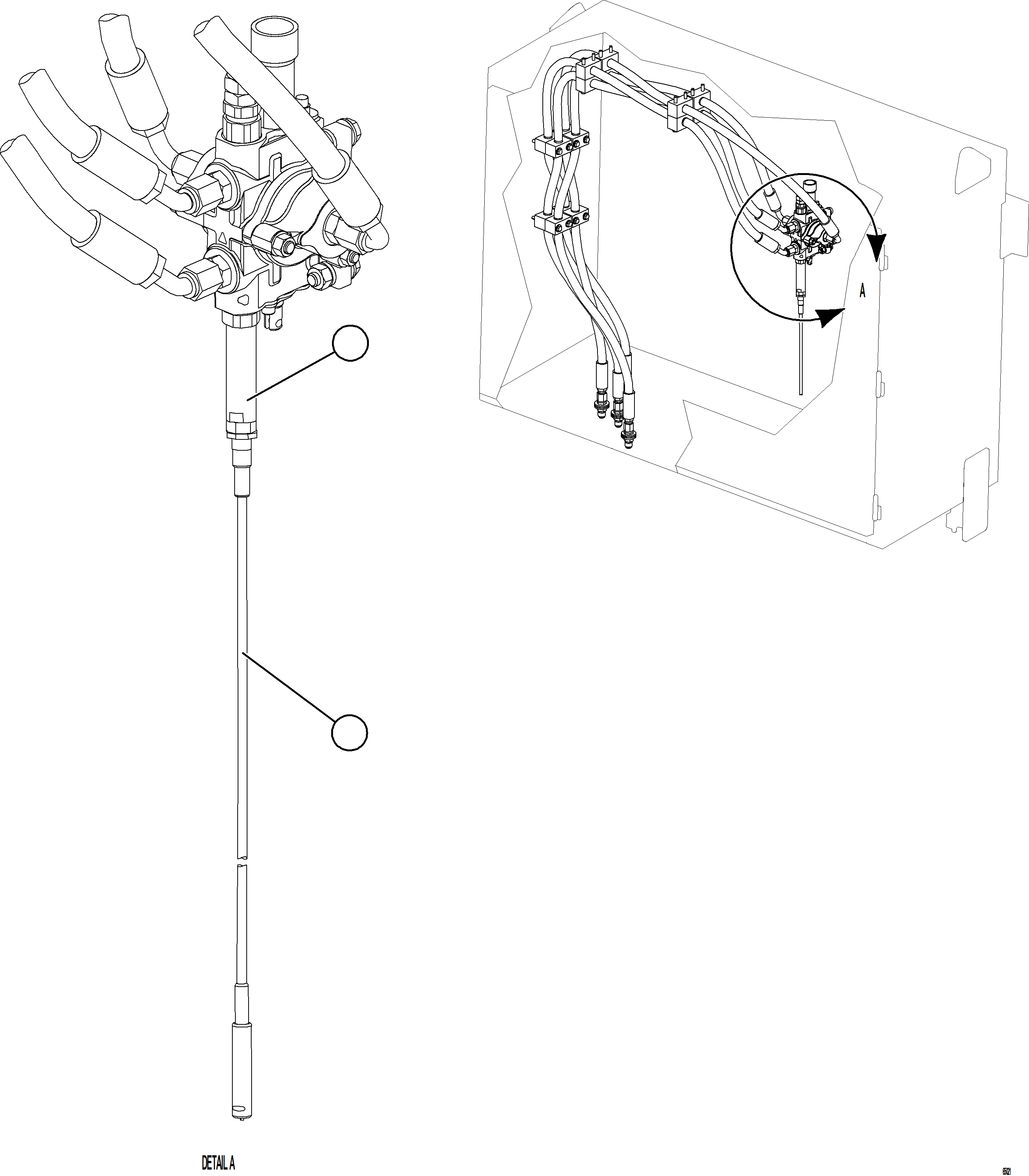 Komatsu parts book diagram for AFE75-AM 980E-5 S/N A50142 - A50143  SPENCE: HOIST PILOT VALVE PIPING    2/2