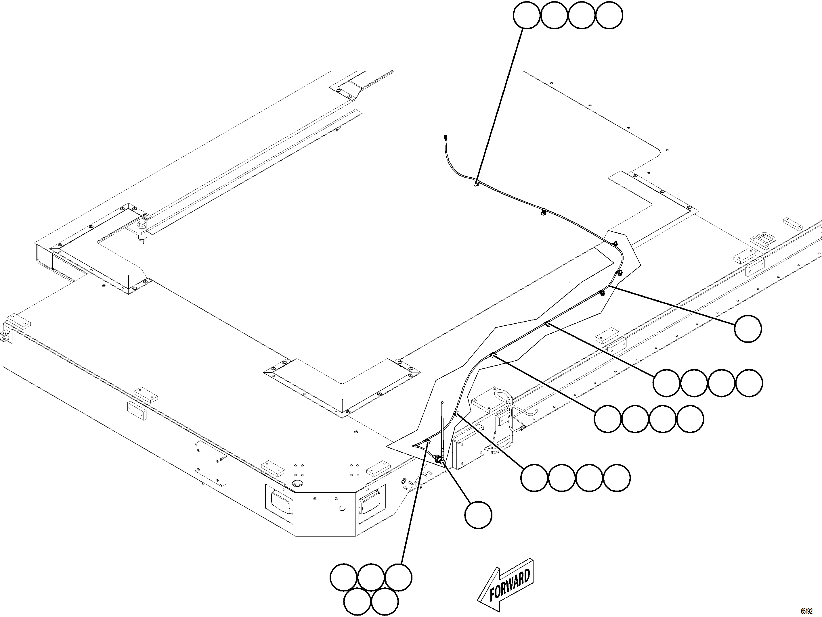 Komatsu parts book diagram for AFE75-AM 980E-5 S/N A50142 - A50143  SPENCE: RADIO ANTENNA INSTALLATION