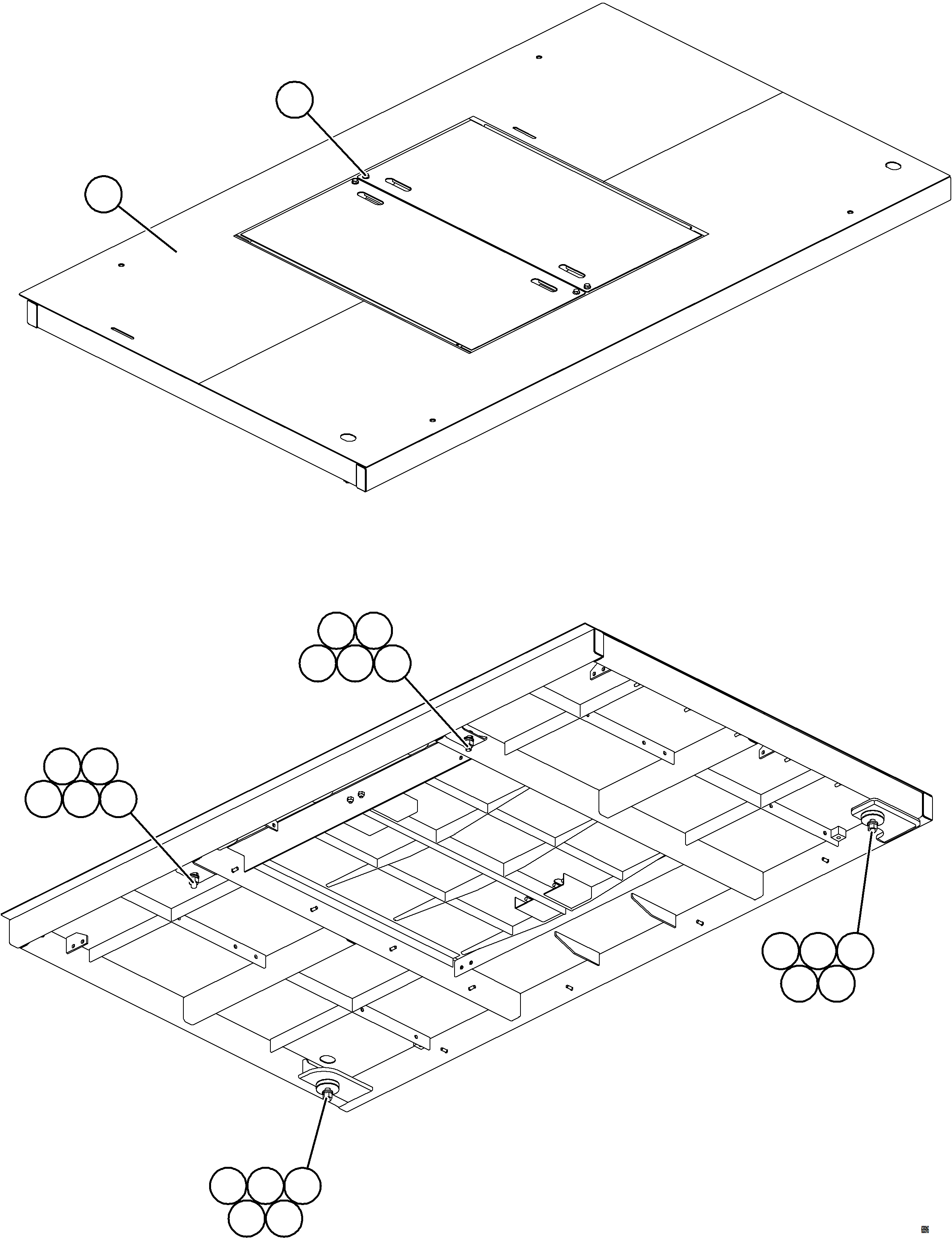 Komatsu parts book diagram for AFE75-AM 980E-5 S/N A50142 - A50143  SPENCE: CENTER DECK INSTALLATION