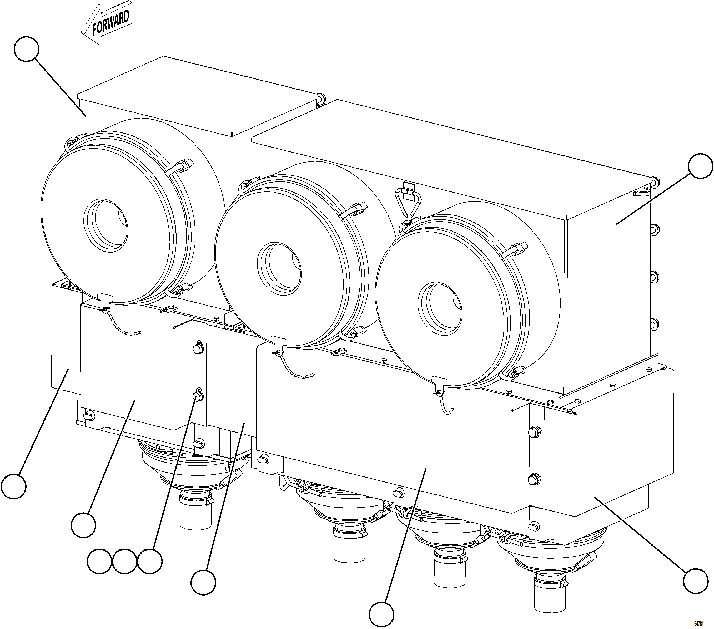 Dump Trucks Komatsu / AFE75-AW 980E-5 S/N A50179  KHSA(afe75-aw) / AIR CLEANER PIPING AND INSTALLATION - LH    2/3(B-010 : 64781)