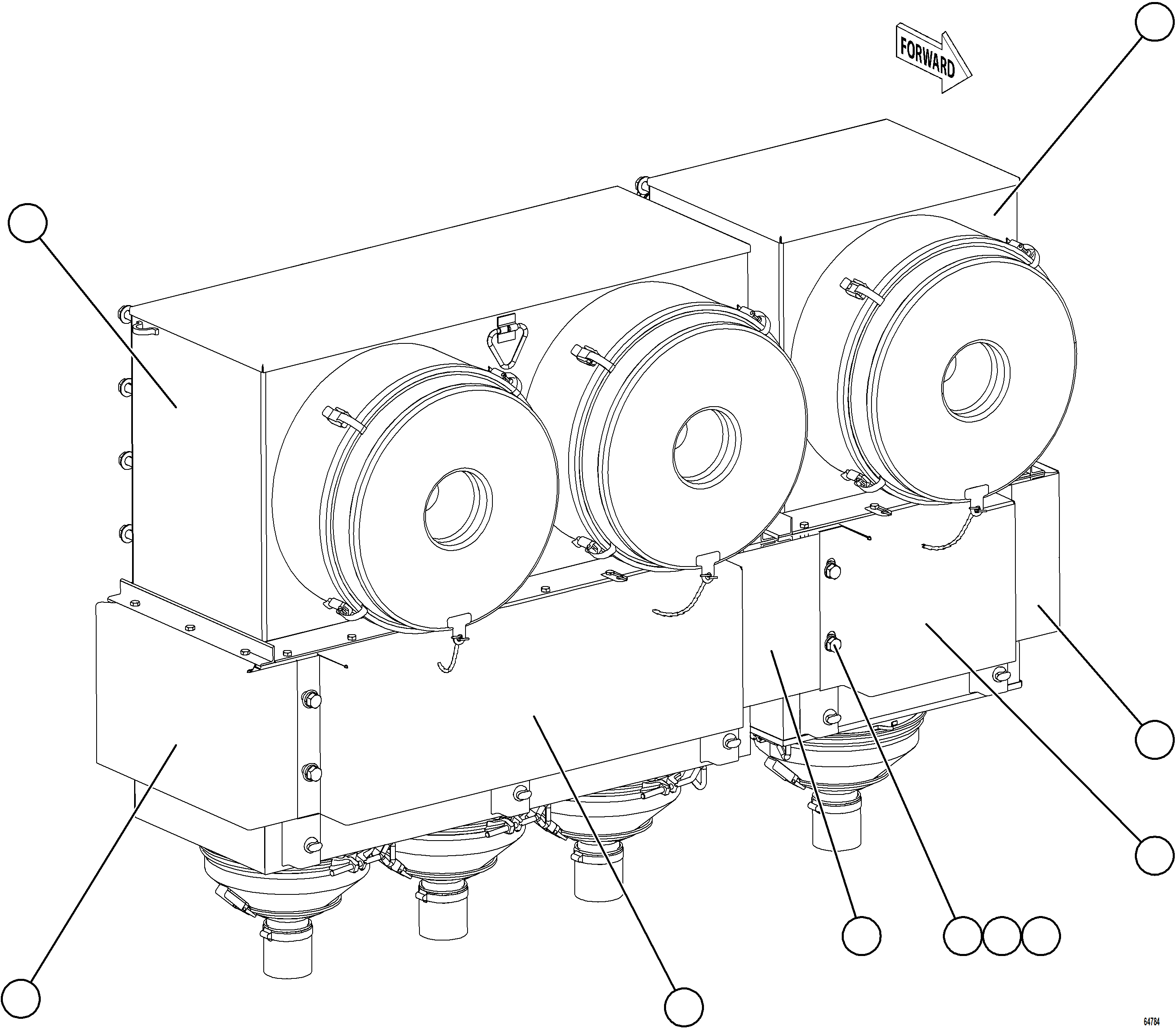 Dump Trucks Komatsu / AFE75-AW 980E-5 S/N A50179  KHSA(afe75-aw) / AIR CLEANER PIPING AND INSTALLATION - RH    2/3(B-016 : 64784)