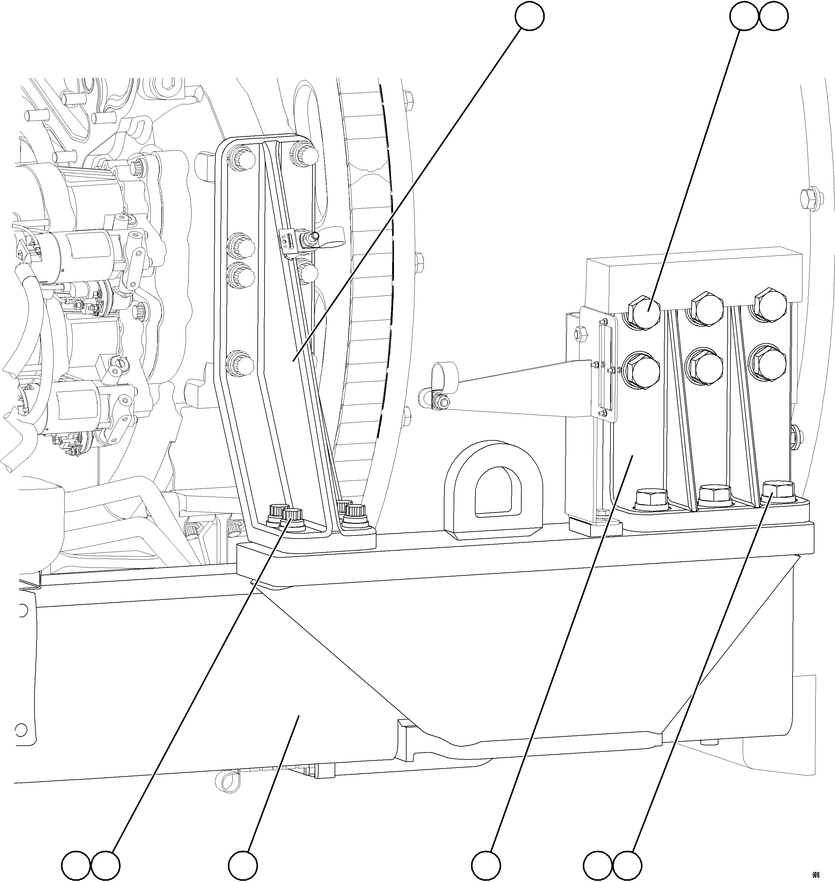 Dump Trucks Komatsu / AFE75-AW 980E-5 S/N A50179  KHSA(afe75-aw) / ENGINE CRADLE INSTALLATION(B-028 : 64916)