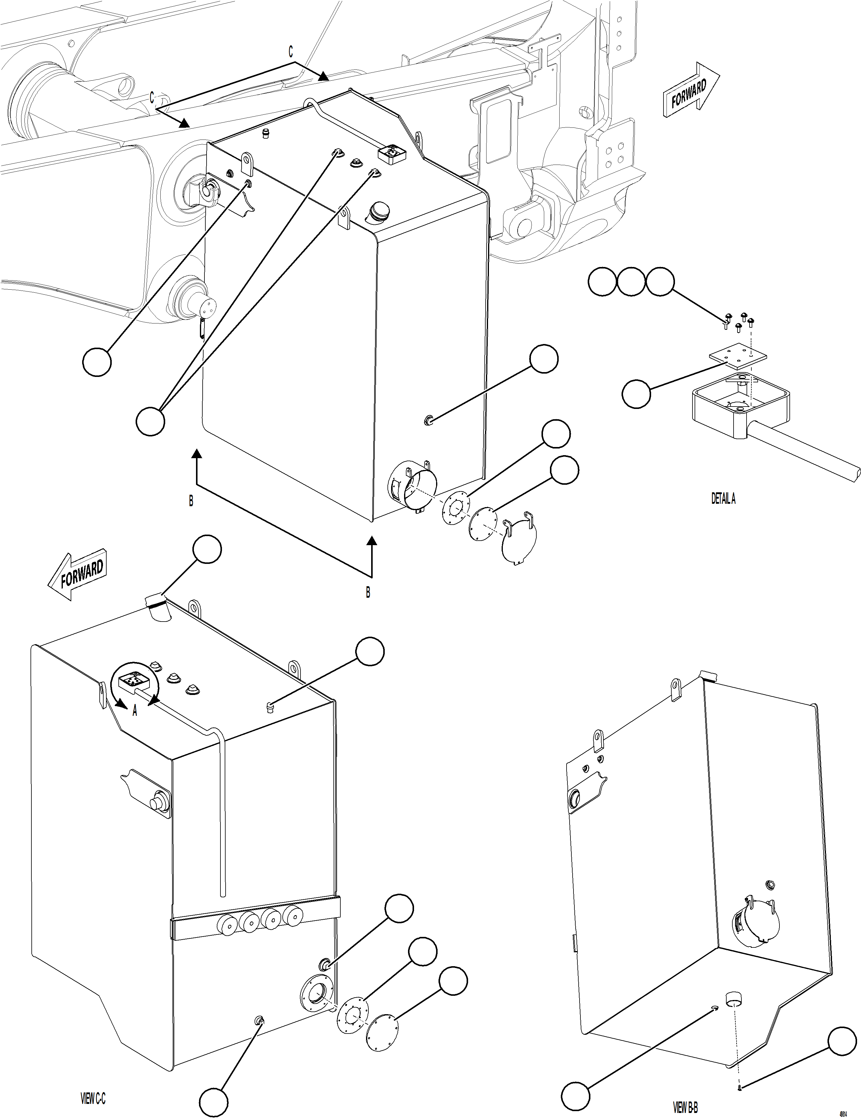 Komatsu parts book diagram for AFE75-AZ 980E-5 S/N A50184,A50189,A50197 - A50199,A50201 - A50202,A50205 - A50212,A50214 - A50220  SMS: FUEL TANK ASSEMBLY