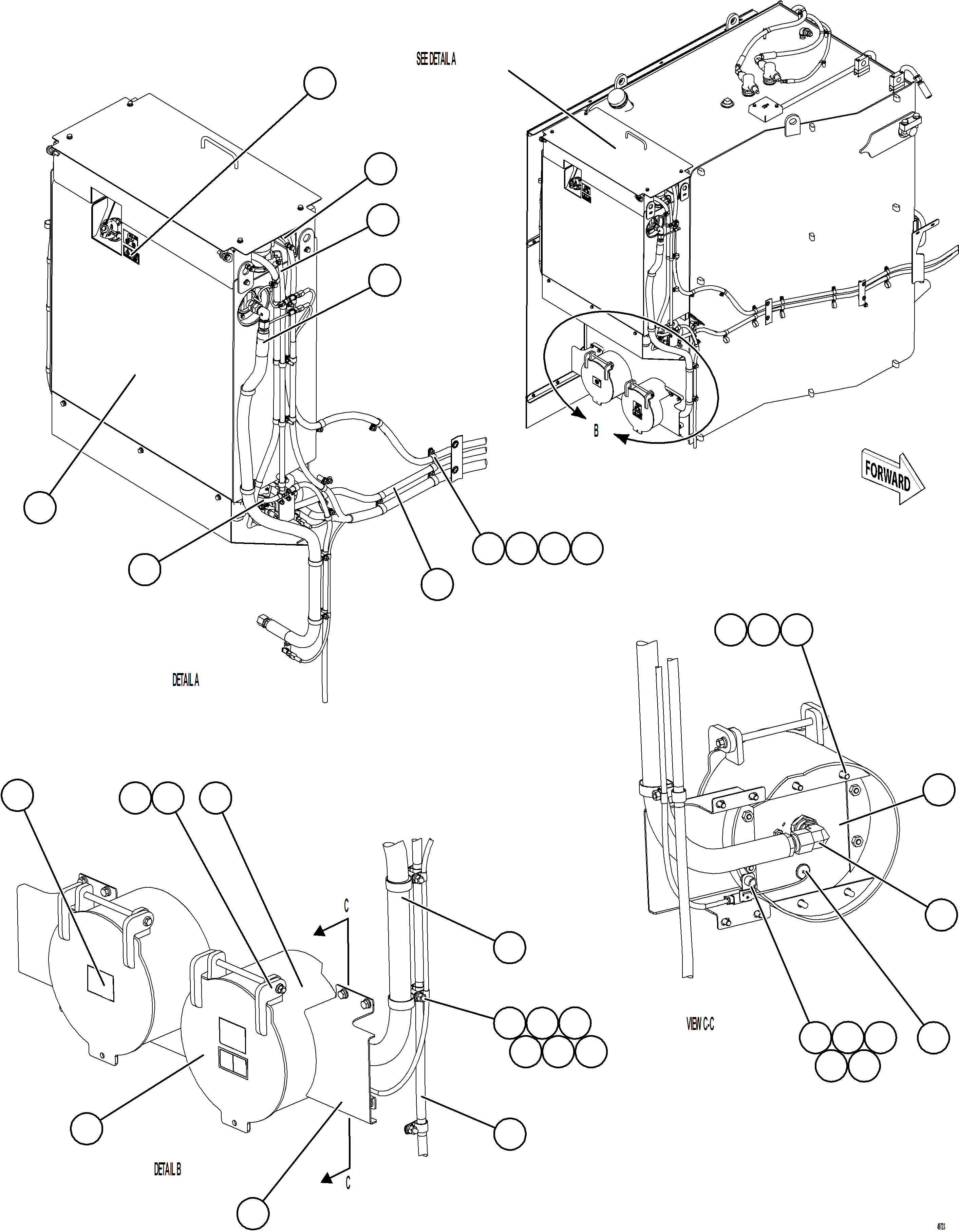 Komatsu parts book diagram for AFE75-AZ 980E-5 S/N A50184,A50189,A50197 - A50199,A50201 - A50202,A50205 - A50212,A50214 - A50220  SMS: DEF TANK INSTALLATION