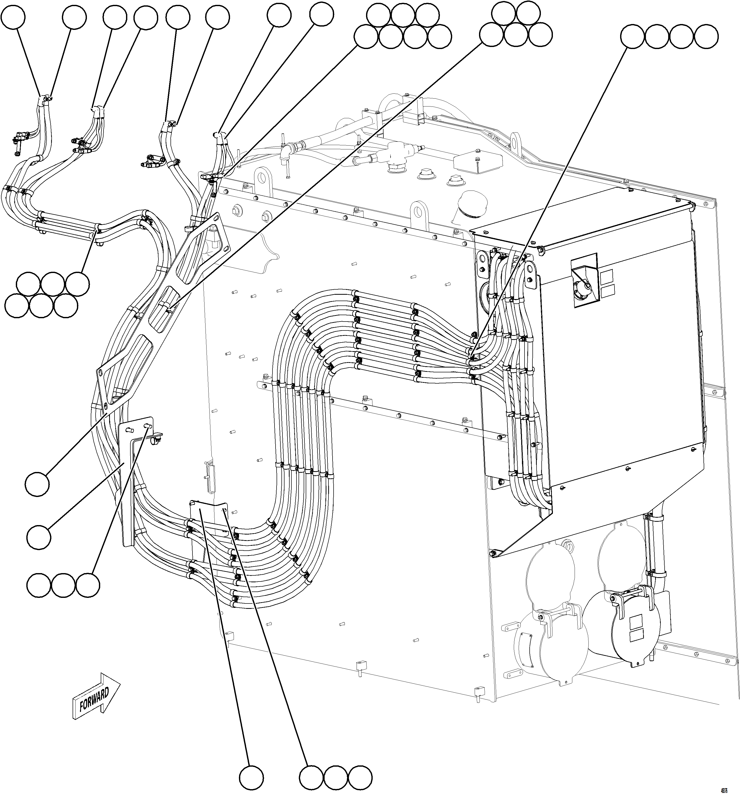 Komatsu parts book diagram for AFE75-AZ 980E-5 S/N A50184,A50189,A50197 - A50199,A50201 - A50202,A50205 - A50212,A50214 - A50220  SMS: DEF TANK RETURN AND SUPPLY PIPING