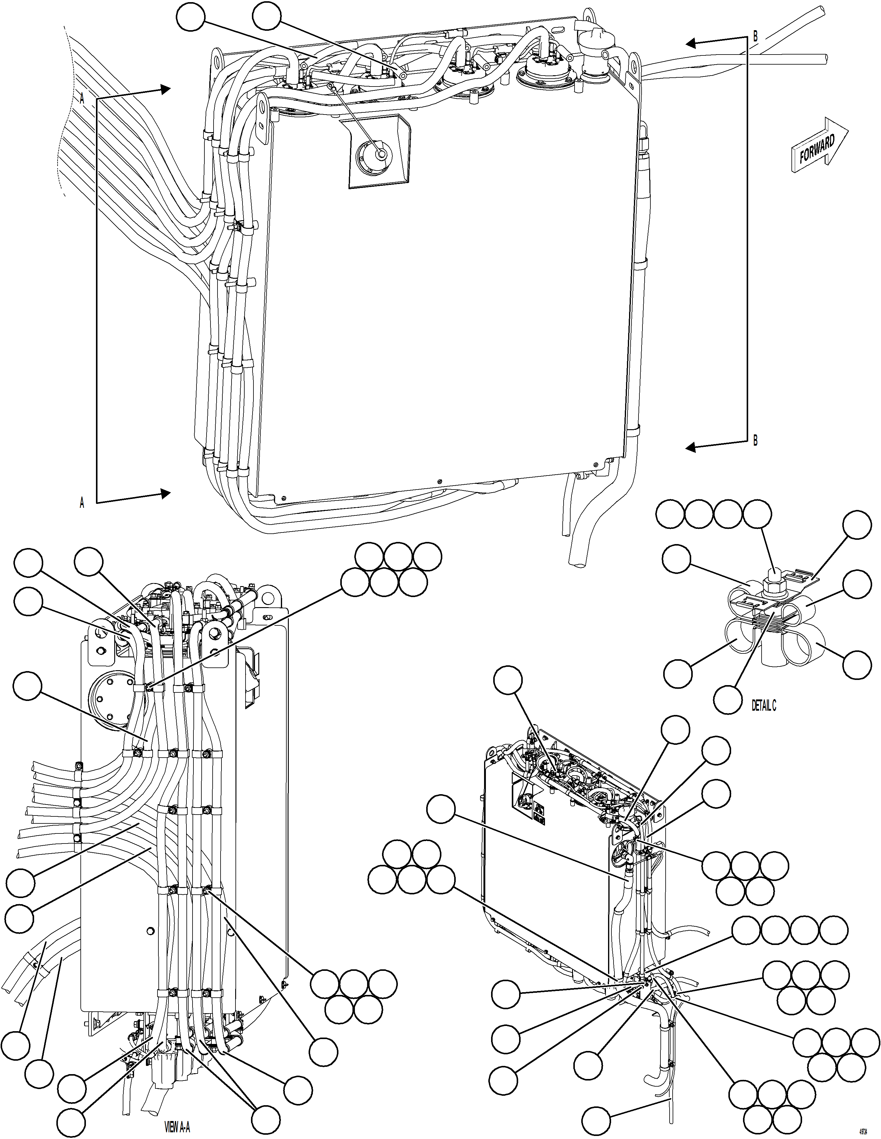 Komatsu parts book diagram for AFE75-AZ 980E-5 S/N A50184,A50189,A50197 - A50199,A50201 - A50202,A50205 - A50212,A50214 - A50220  SMS: DEF TANK HOSE CONNECTIONS - SIDES
