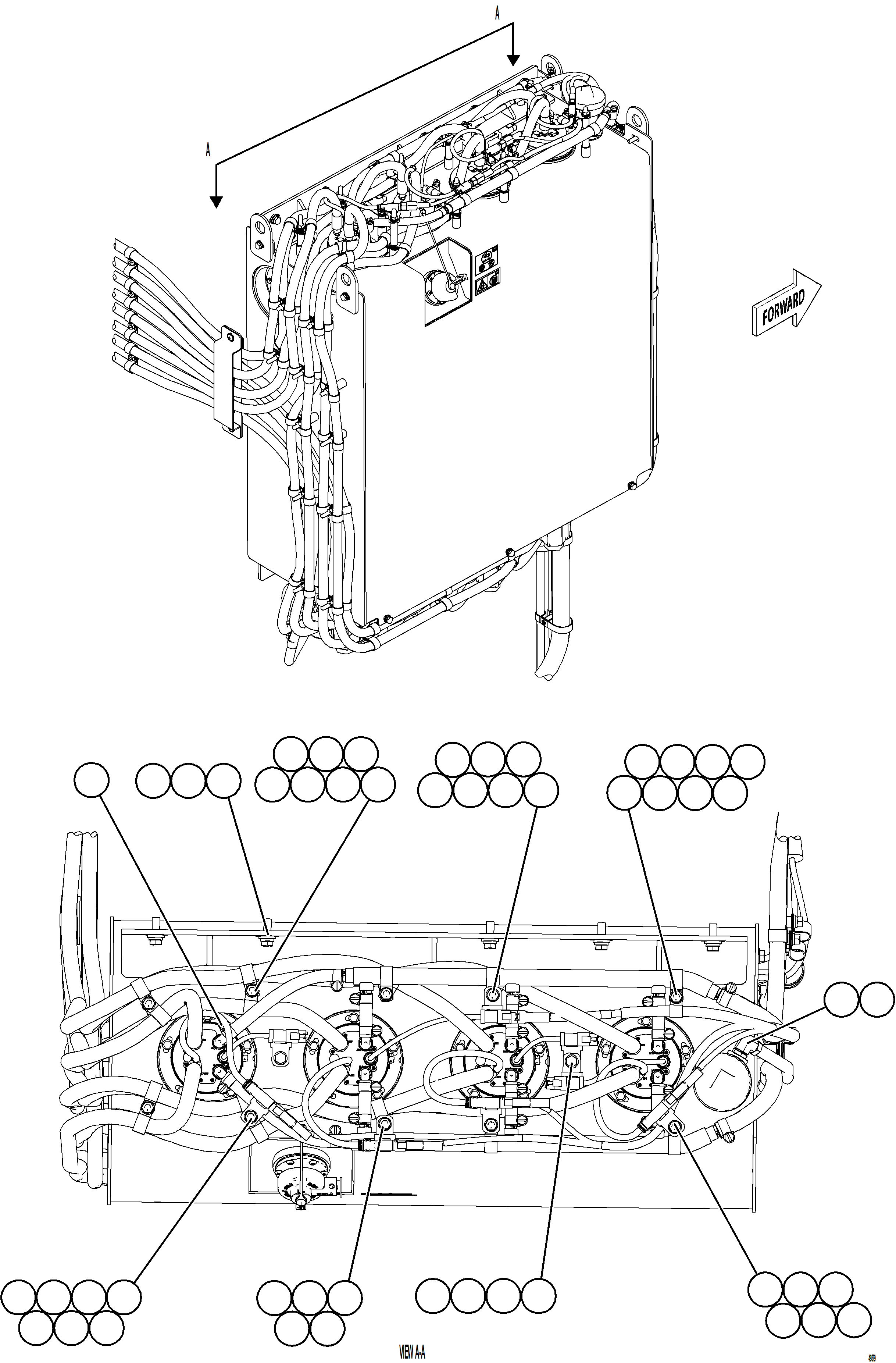Komatsu parts book diagram for AFE75-AZ 980E-5 S/N A50184,A50189,A50197 - A50199,A50201 - A50202,A50205 - A50212,A50214 - A50220  SMS: DEF TANK HOSE CONNECTIONS - TOP    2/2