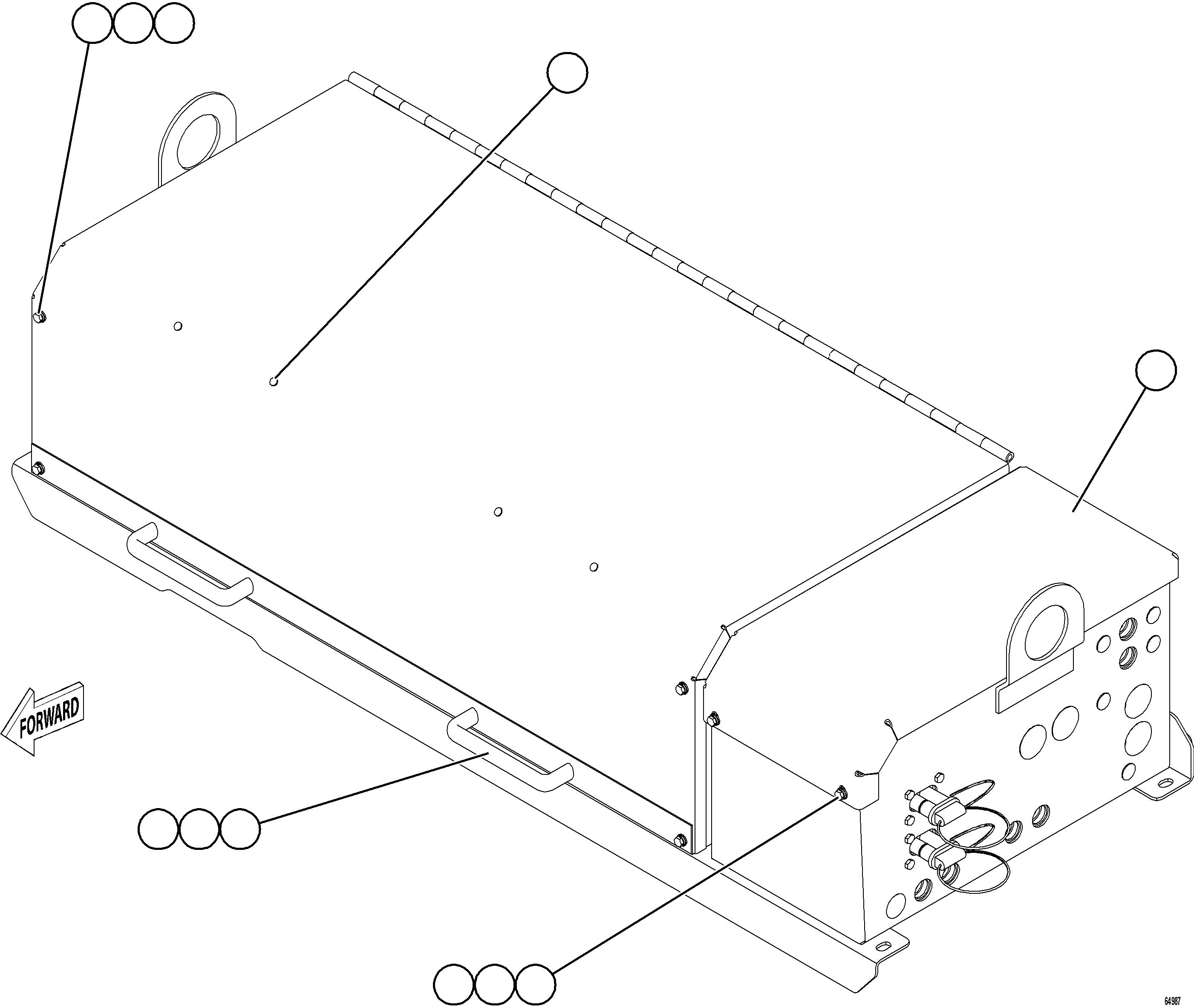 Komatsu parts book diagram for AFE75-AZ 980E-5 S/N A50184,A50189,A50197 - A50199,A50201 - A50202,A50205 - A50212,A50214 - A50220  SMS: BATTERY BOX ASSEMBLY    1/7