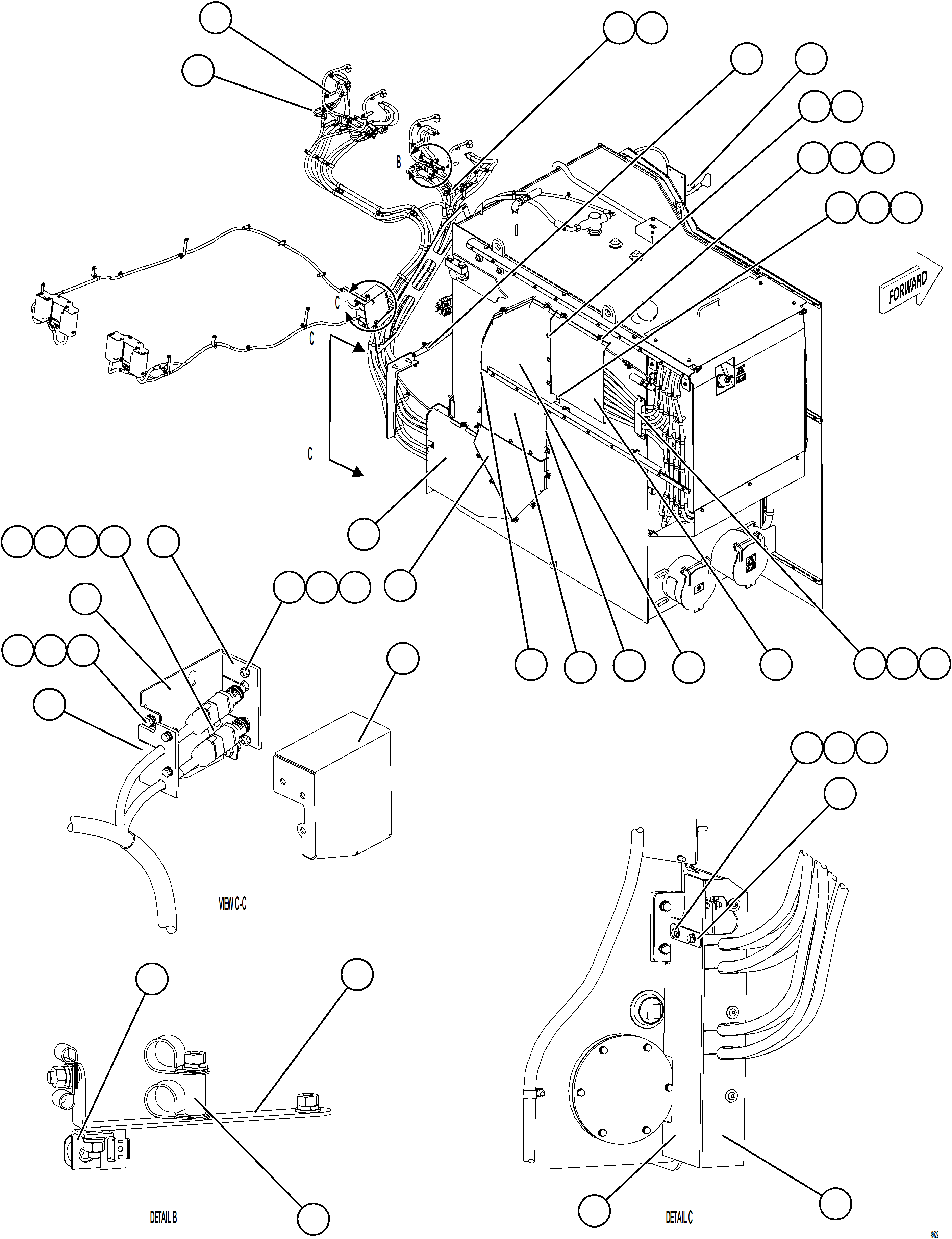 Komatsu parts book diagram for AFE75-AZ 980E-5 S/N A50184,A50189,A50197 - A50199,A50201 - A50202,A50205 - A50212,A50214 - A50220  SMS: DEF SYSTEM WIRING    5/5