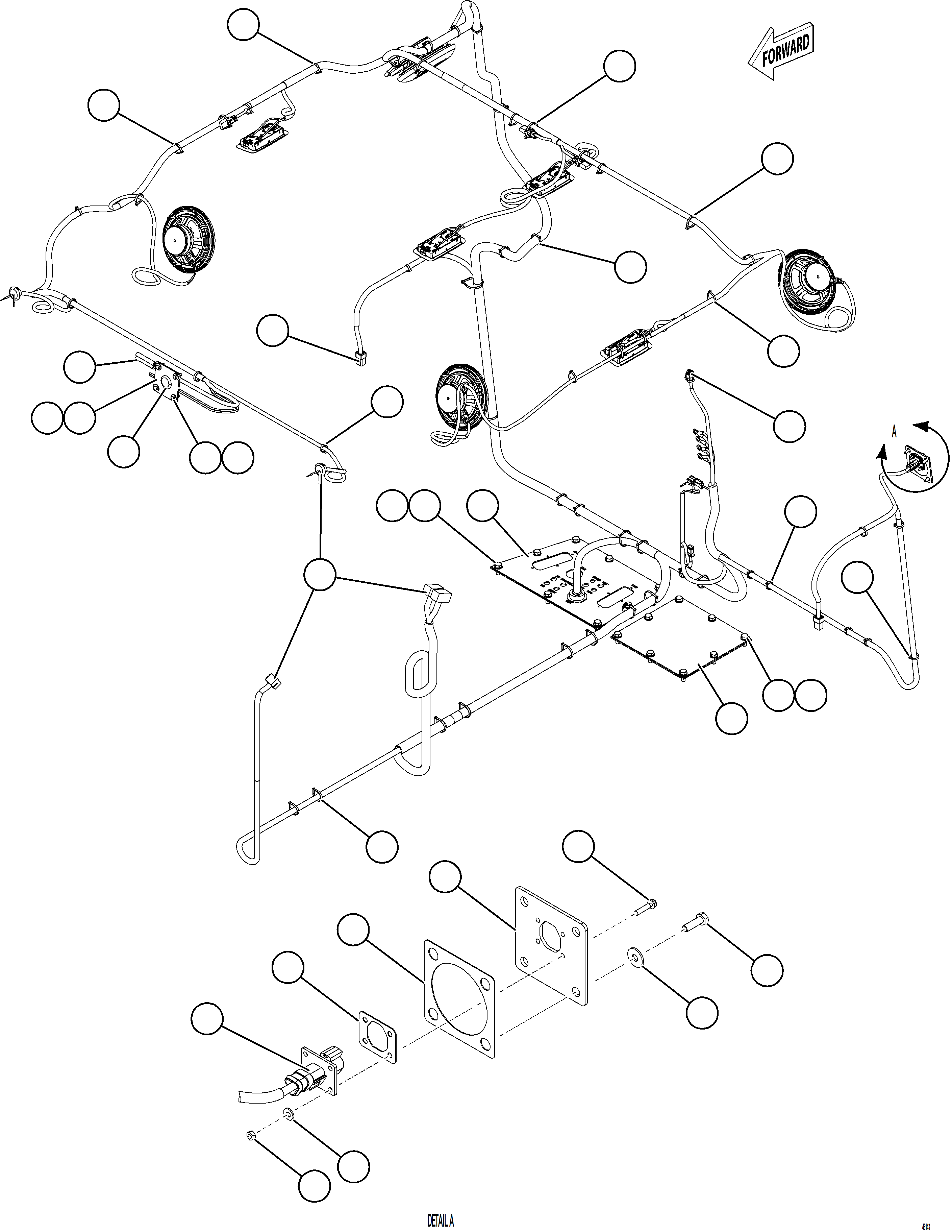 Komatsu parts book diagram for AFE75-AZ 980E-5 S/N A50184,A50189,A50197 - A50199,A50201 - A50202,A50205 - A50212,A50214 - A50220  SMS: CAB INTERNAL WIRING