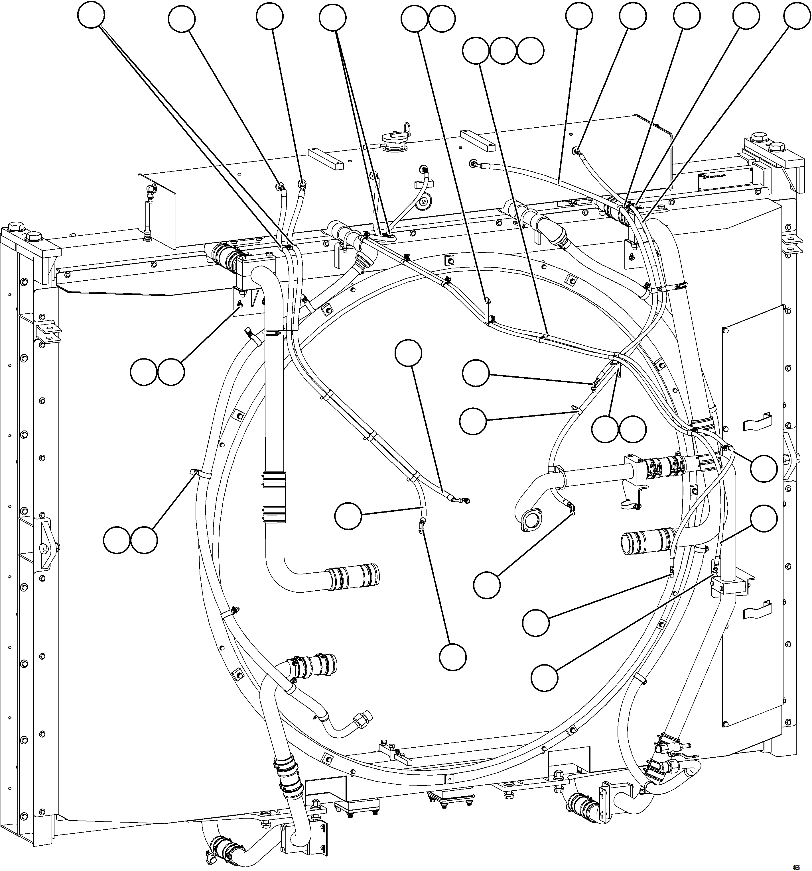 Komatsu parts book diagram for AFE75-BA 980E-5 S/N A50186 - A50187,A50192 - A50194  KMEX: RADIATOR PIPING    3/5