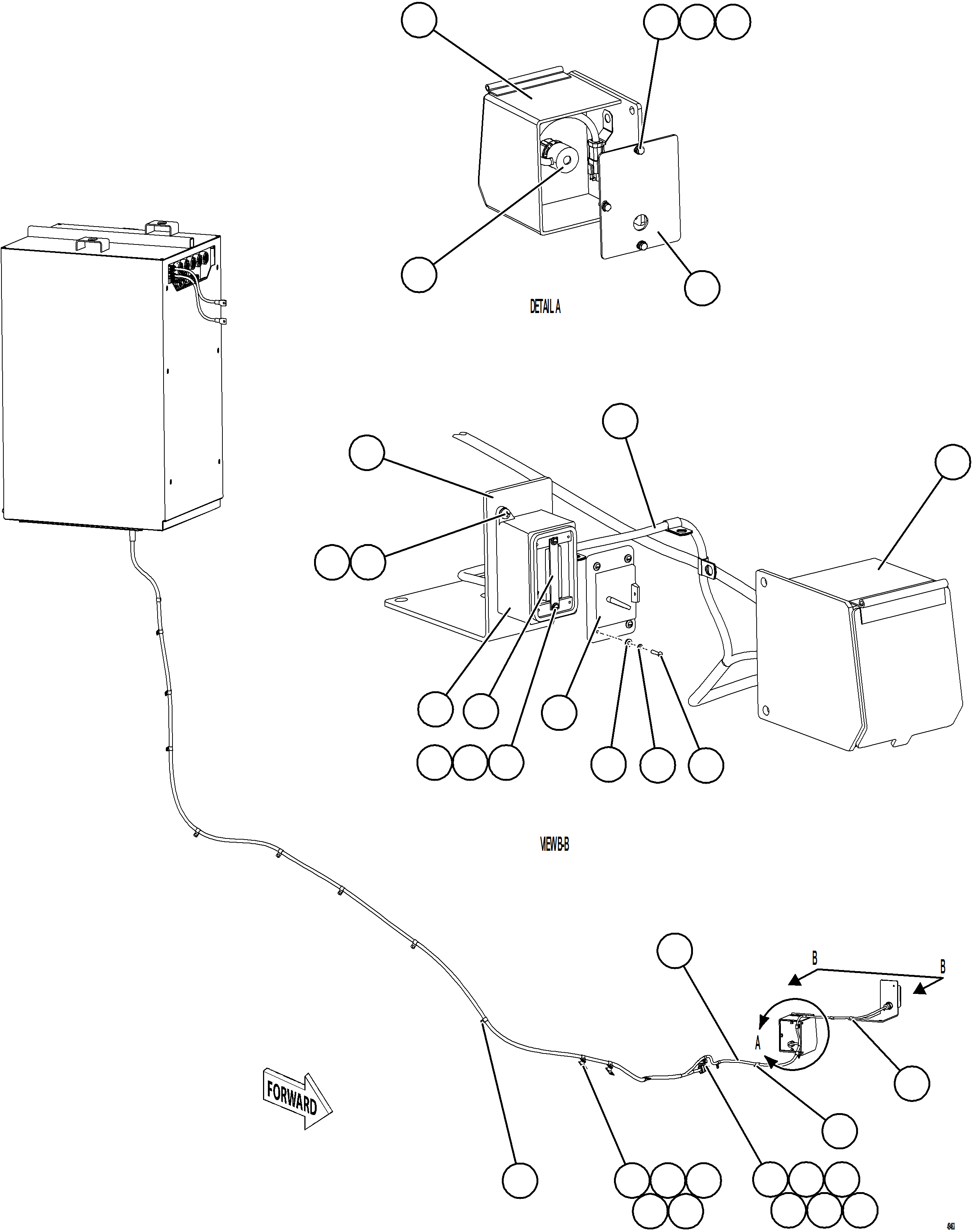 Komatsu parts book diagram for AFE75-BA 980E-5 S/N A50186 - A50187,A50192 - A50194  KMEX: GRND LEVEL ENGINE SHUTDOWN & LADDER LIGHT SWITCHES