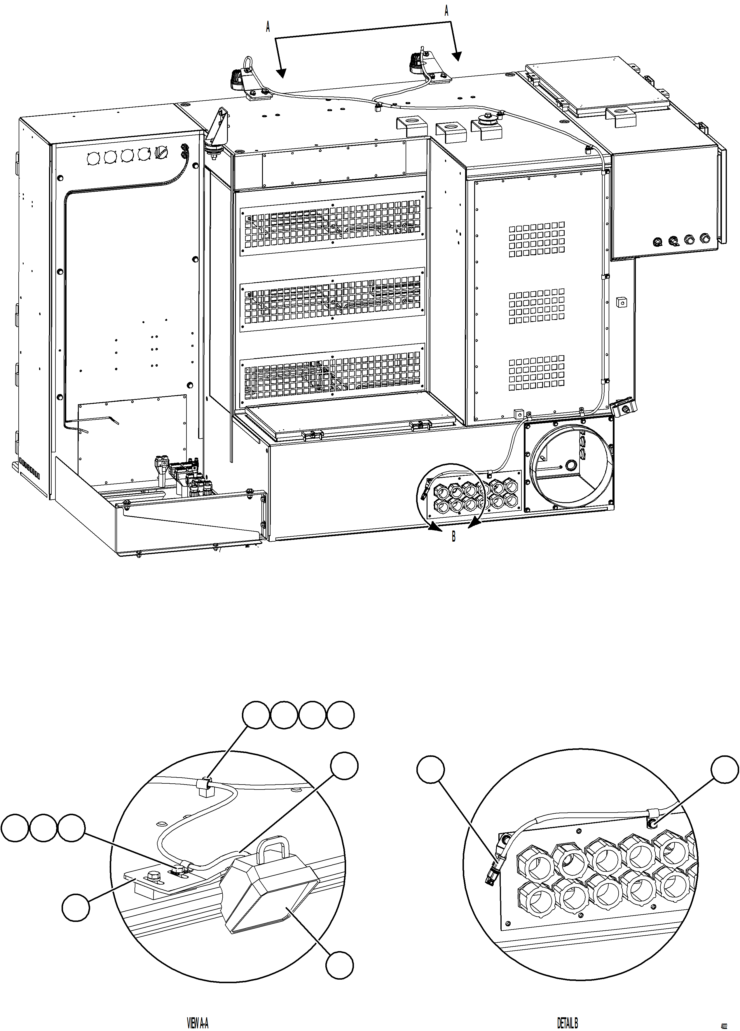Komatsu parts book diagram for AFE75-BA 980E-5 S/N A50186 - A50187,A50192 - A50194  KMEX: CONTROL CABINET SERVICE LIGHTS