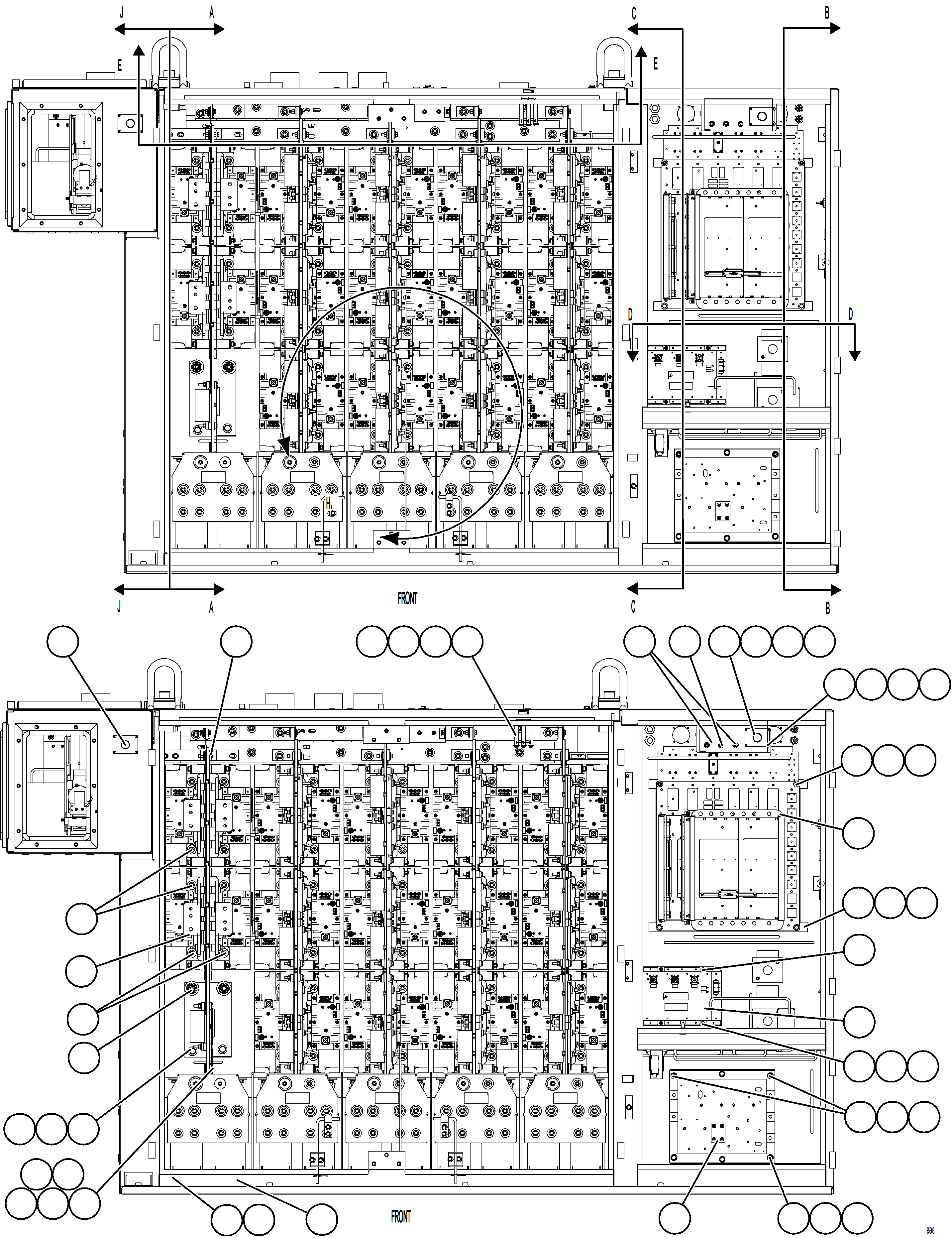 Komatsu parts book diagram for AFE75-BA 980E-5 S/N A50186 - A50187,A50192 - A50194  KMEX: CONTROL CABINET    3/17