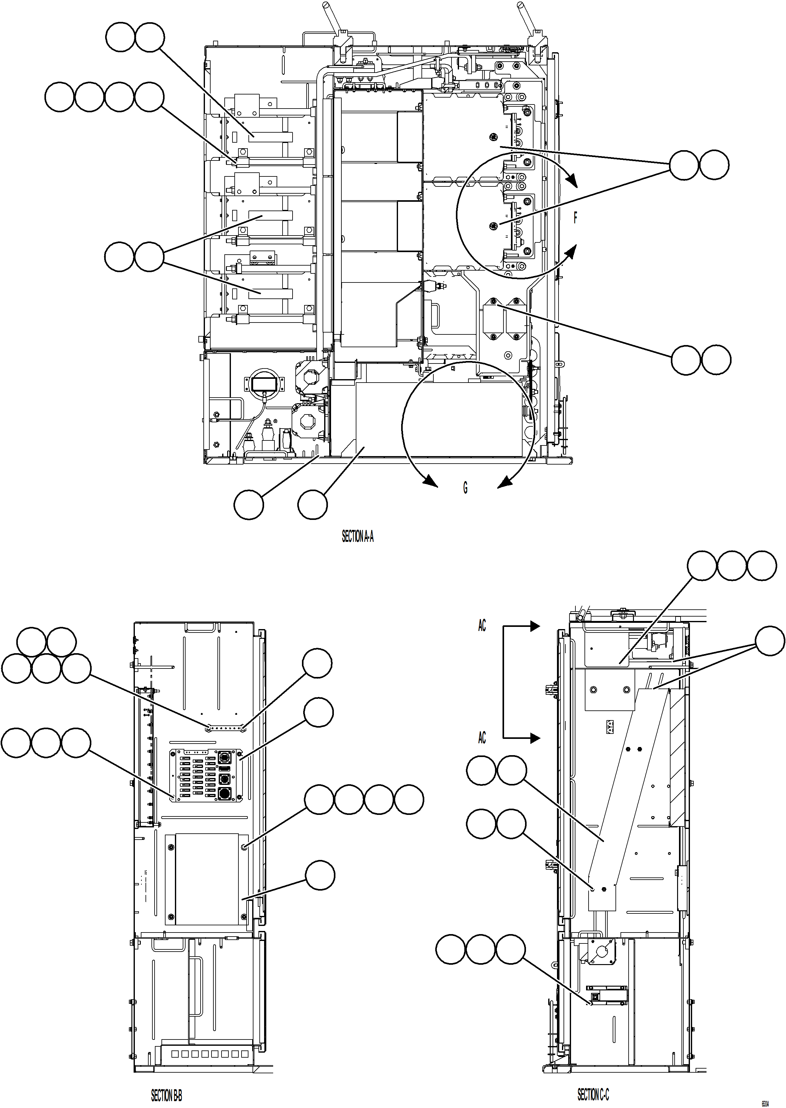Komatsu parts book diagram for AFE75-BA 980E-5 S/N A50186 - A50187,A50192 - A50194  KMEX: CONTROL CABINET    4/17