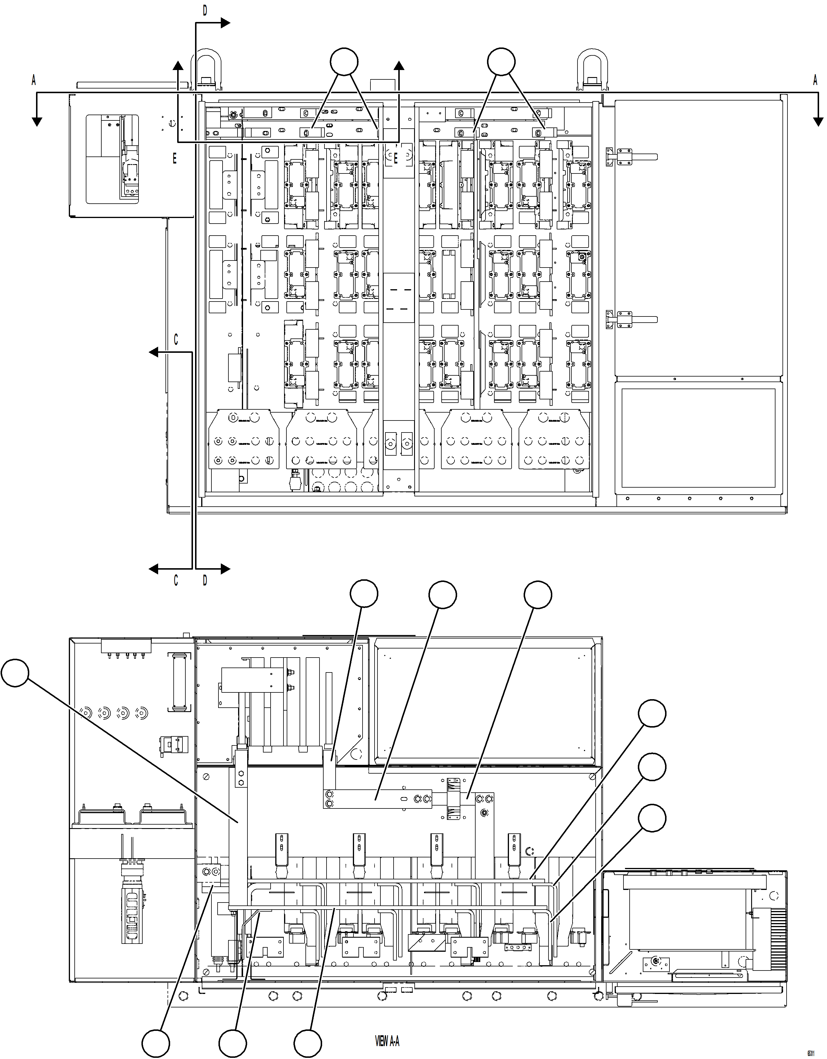Komatsu parts book diagram for AFE75-BA 980E-5 S/N A50186 - A50187,A50192 - A50194  KMEX: CONTROL CABINET    11/17