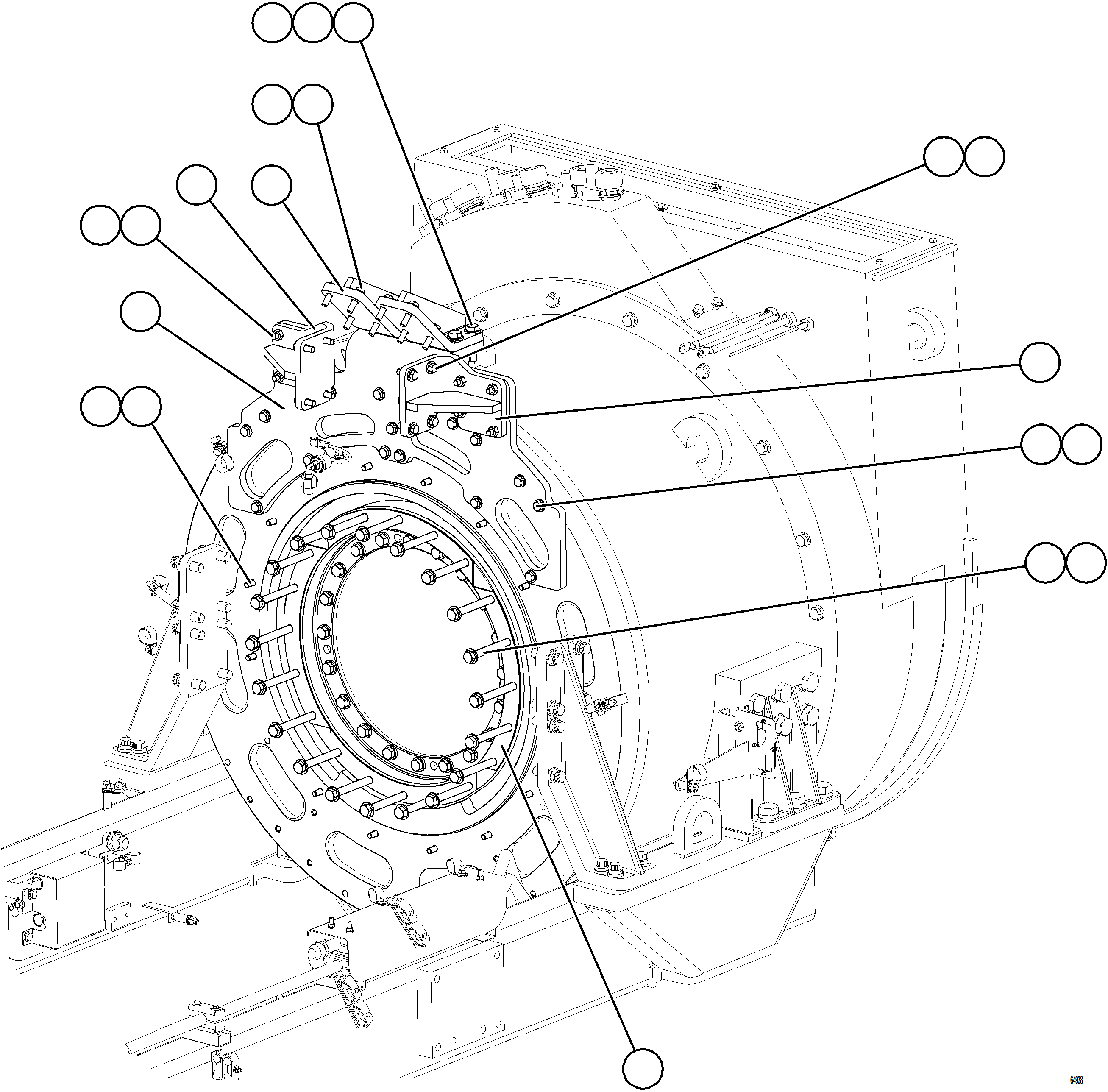 Komatsu parts book diagram for AFE75-BA 980E-5 S/N A50186 - A50187,A50192 - A50194  KMEX: ALTERNATOR INSTALLATION
