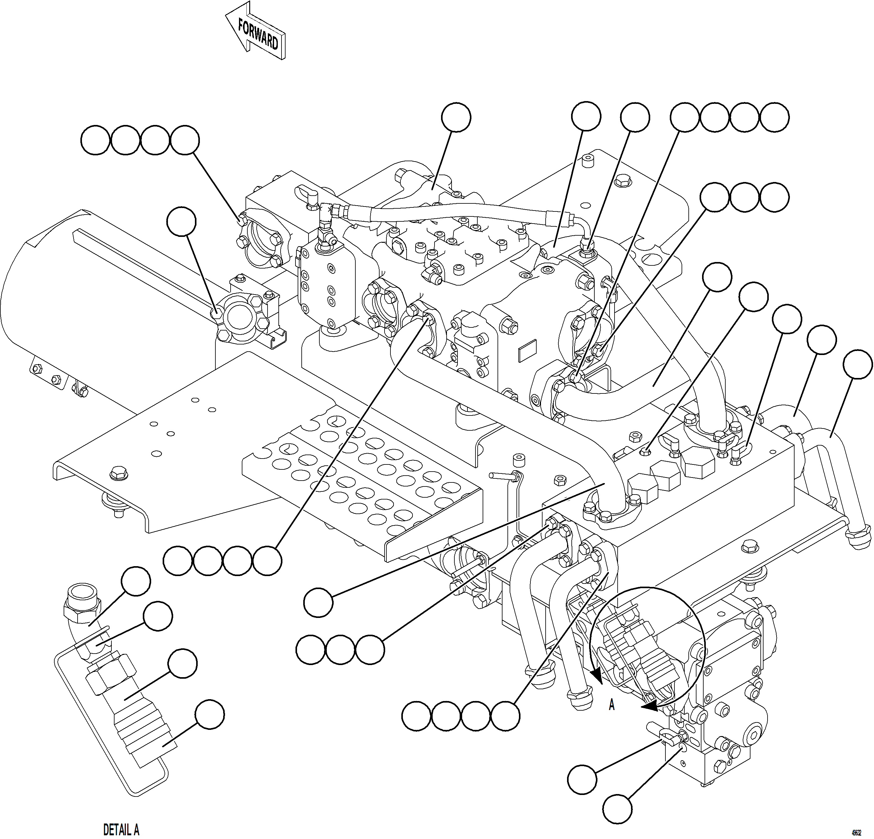Komatsu parts book diagram for AFE75-BA 980E-5 S/N A50186 - A50187,A50192 - A50194  KMEX: VALVE/PUMP MODULE PIPING    1/3