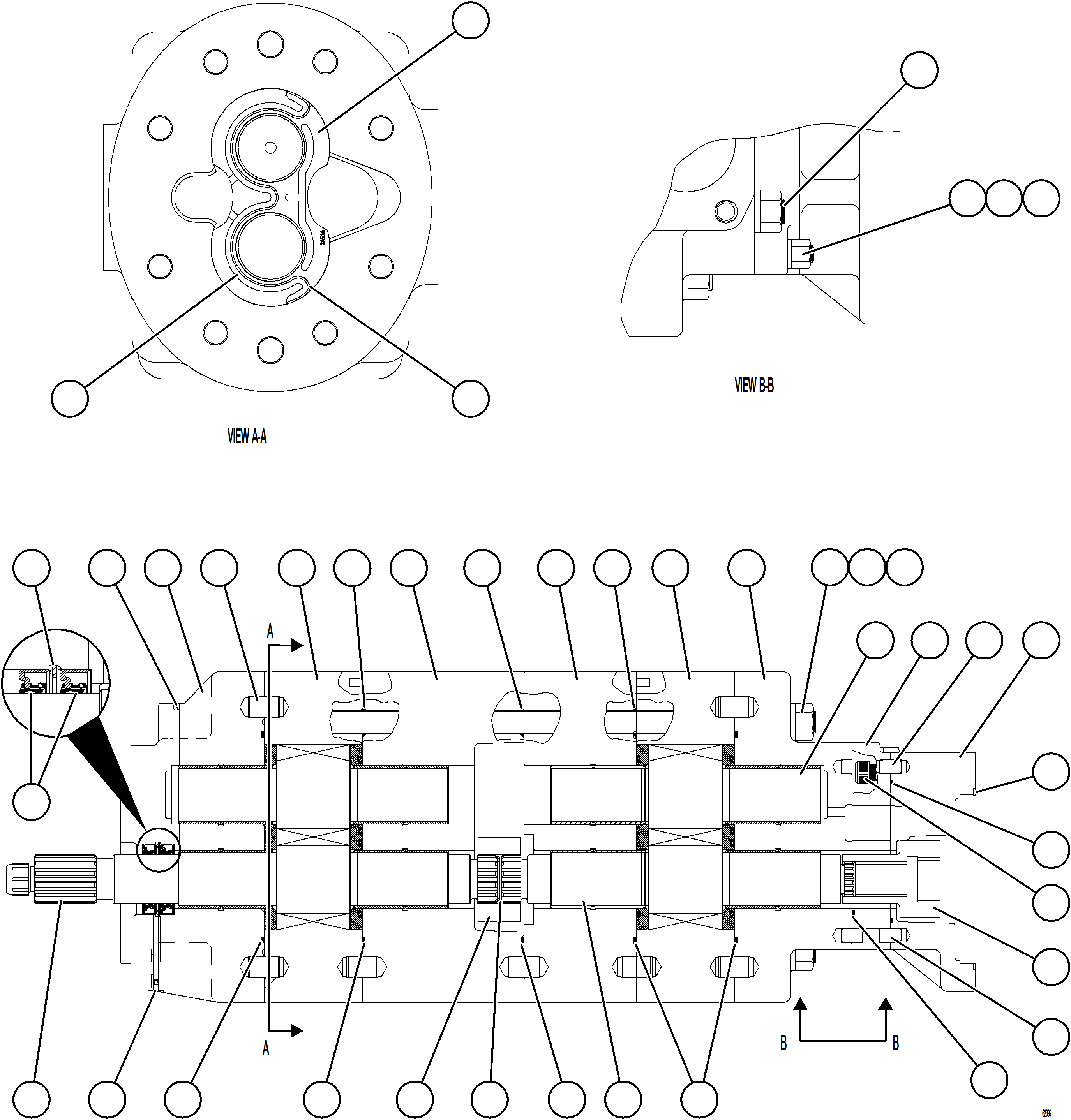 Komatsu parts book diagram for AFE75-BA 980E-5 S/N A50186 - A50187,A50192 - A50194  KMEX: HOIST PUMP ASSEMBLY