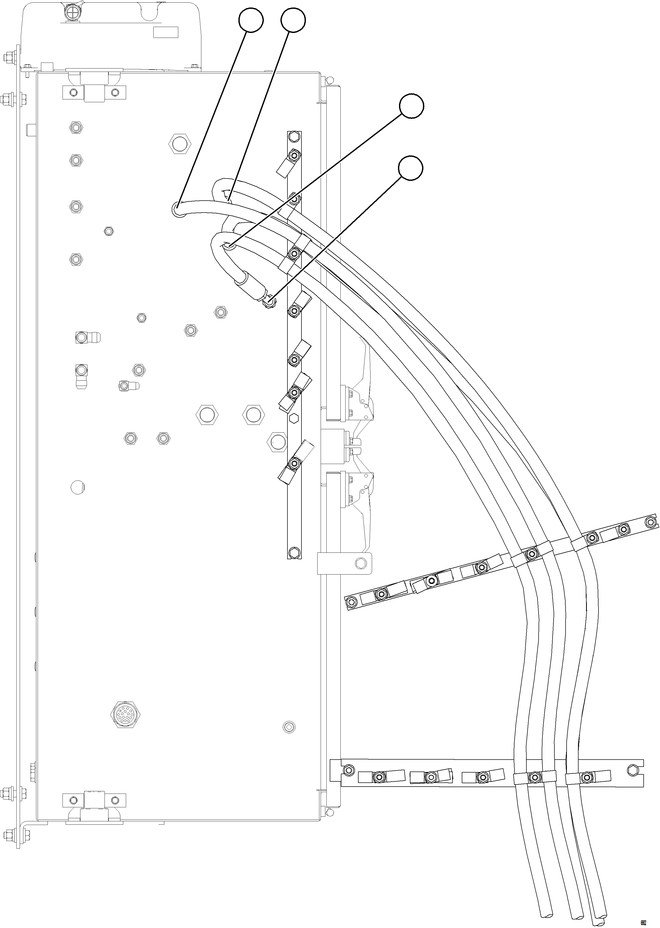 Komatsu parts book diagram for AFE75-BA 980E-5 S/N A50186 - A50187,A50192 - A50194  KMEX: HYDRAULIC BRAKE CABINET PIPING - HOIST PILOT VALVE