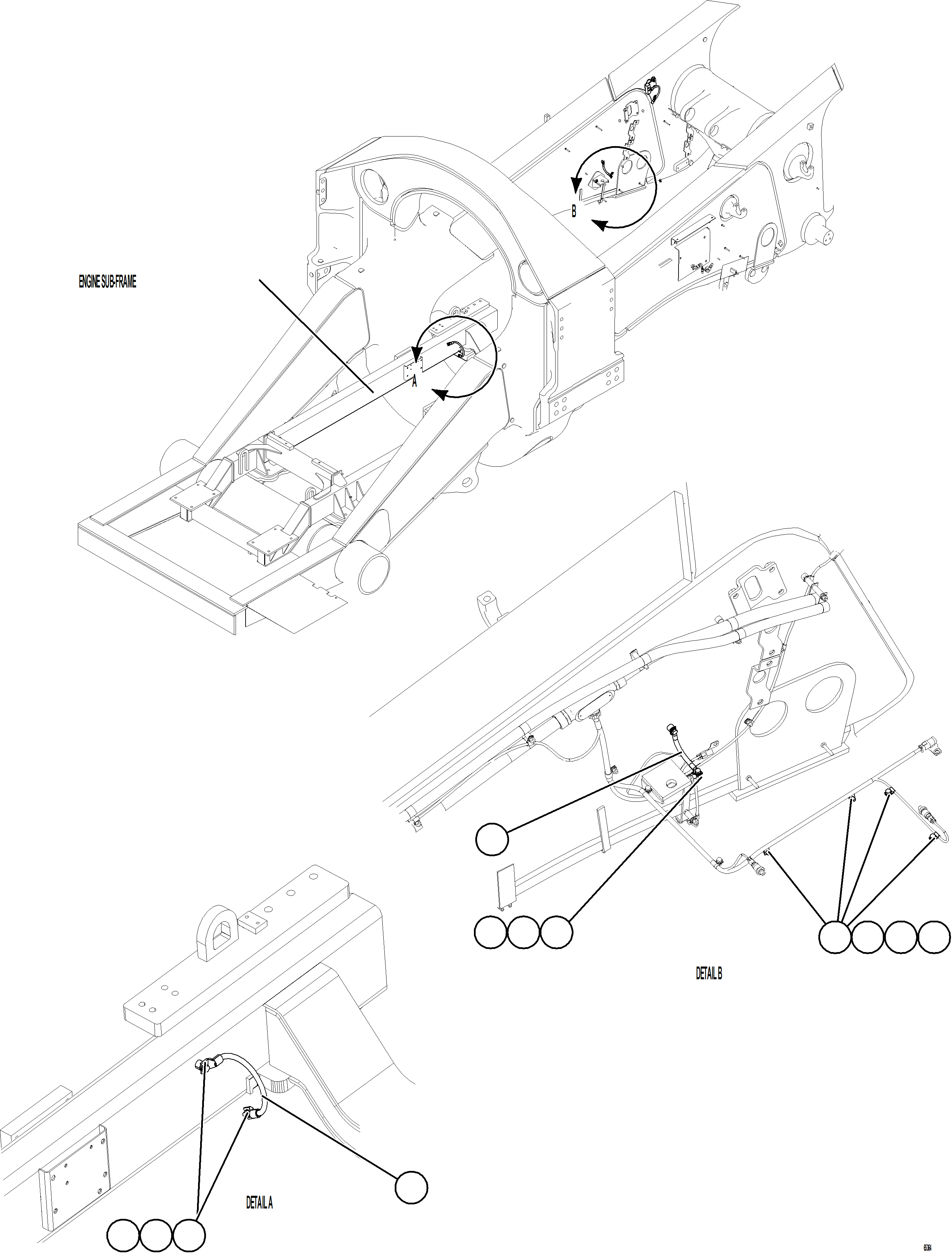 Komatsu parts book diagram for AFE75-BA 980E-5 S/N A50186 - A50187,A50192 - A50194  KMEX: FRAME GROUND WIRING    2/2