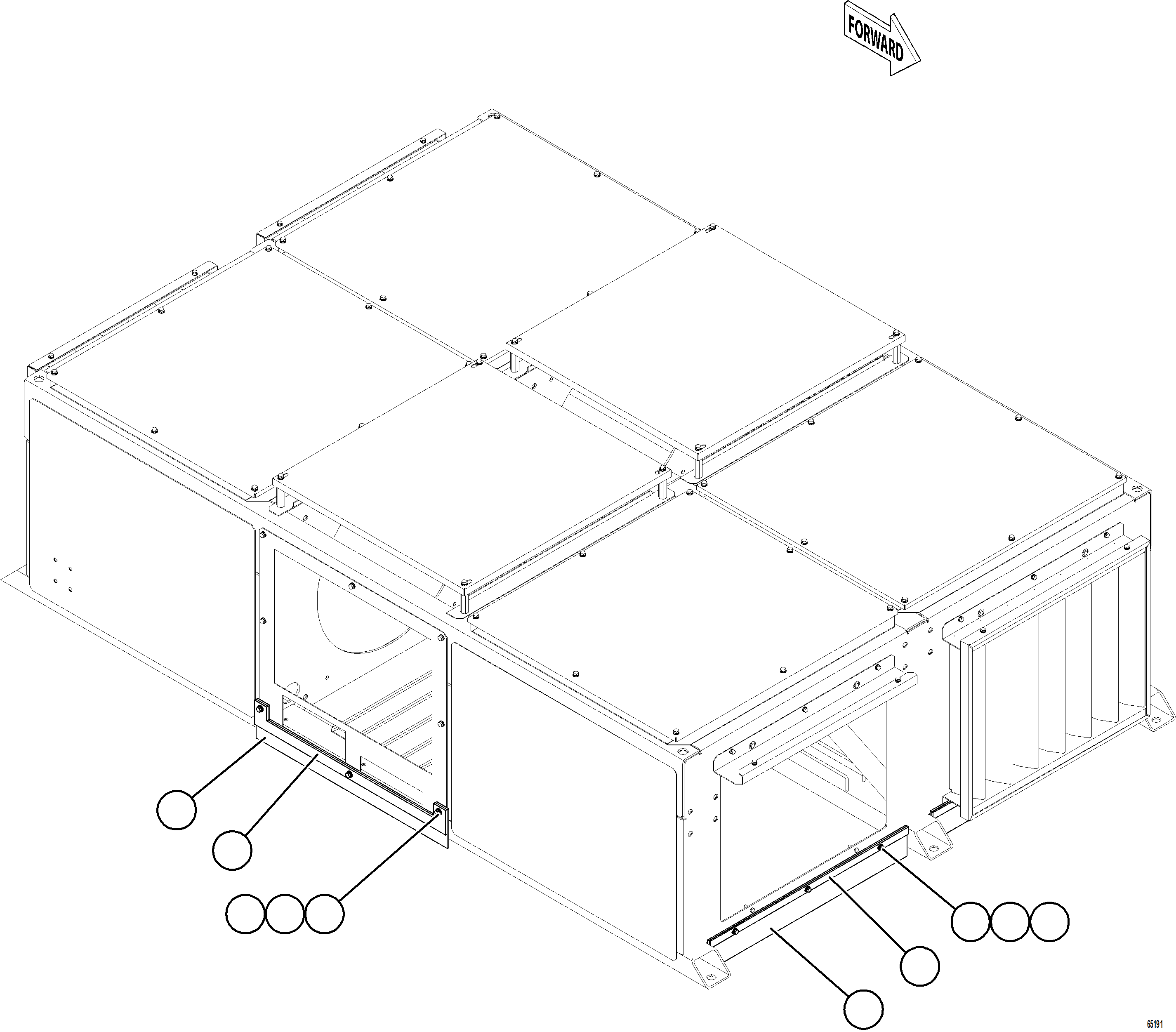 Komatsu parts book diagram for AFE75-BA 980E-5 S/N A50186 - A50187,A50192 - A50194  KMEX: DECK MUD FLAPS    2/3