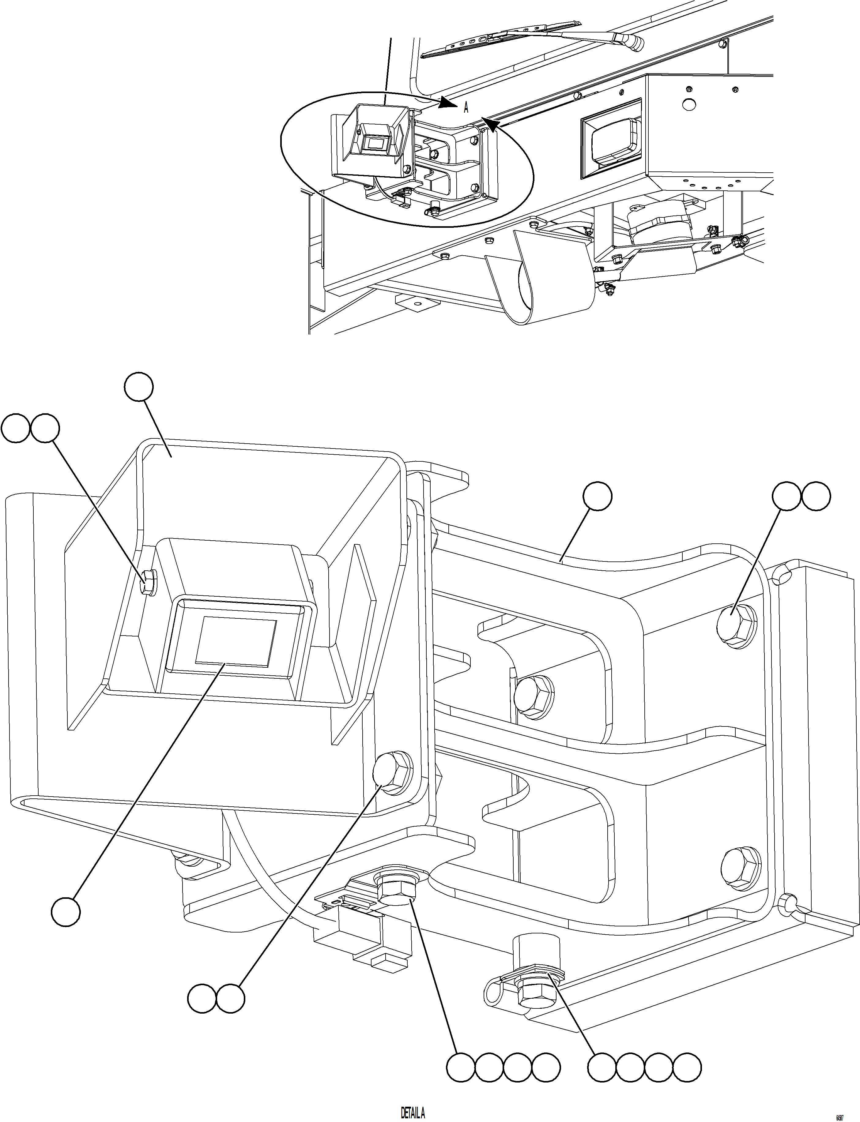 Komatsu parts book diagram for AFE75-BA 980E-5 S/N A50186 - A50187,A50192 - A50194  KMEX: KOMVISION CAMERA INSTALLATION - FRONT LEFT