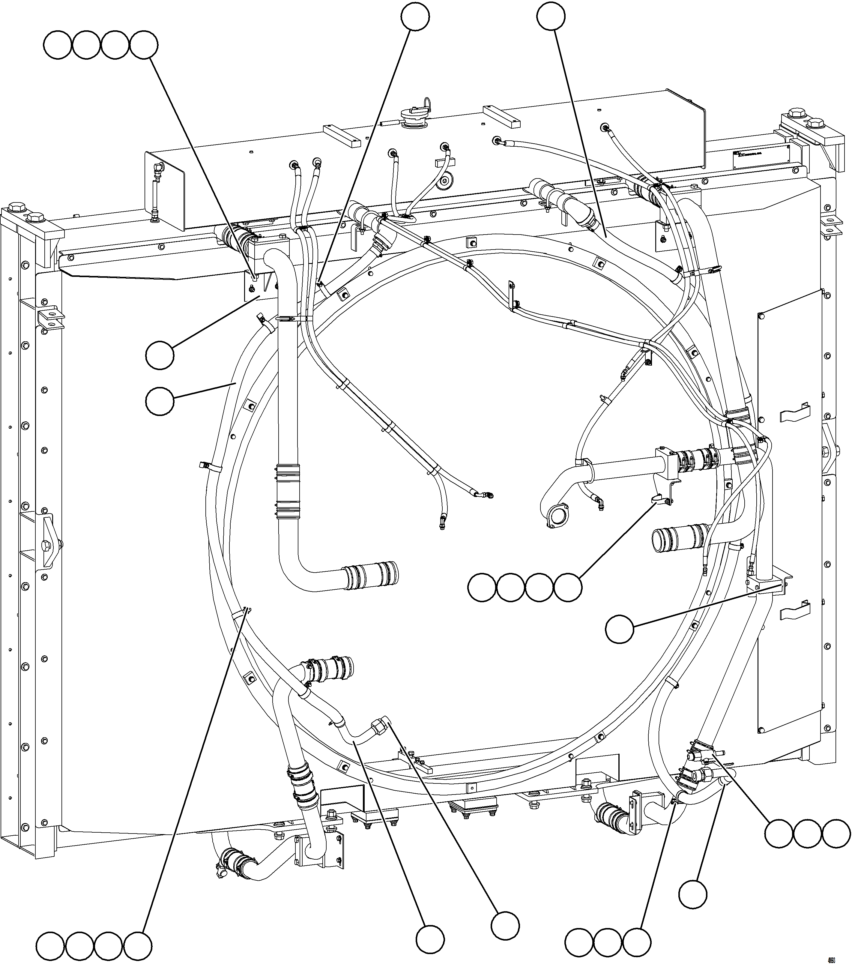 Komatsu parts book diagram for AFE75-BC 980E-5 S/N A50221  KCH: RADIATOR PIPING    1/5